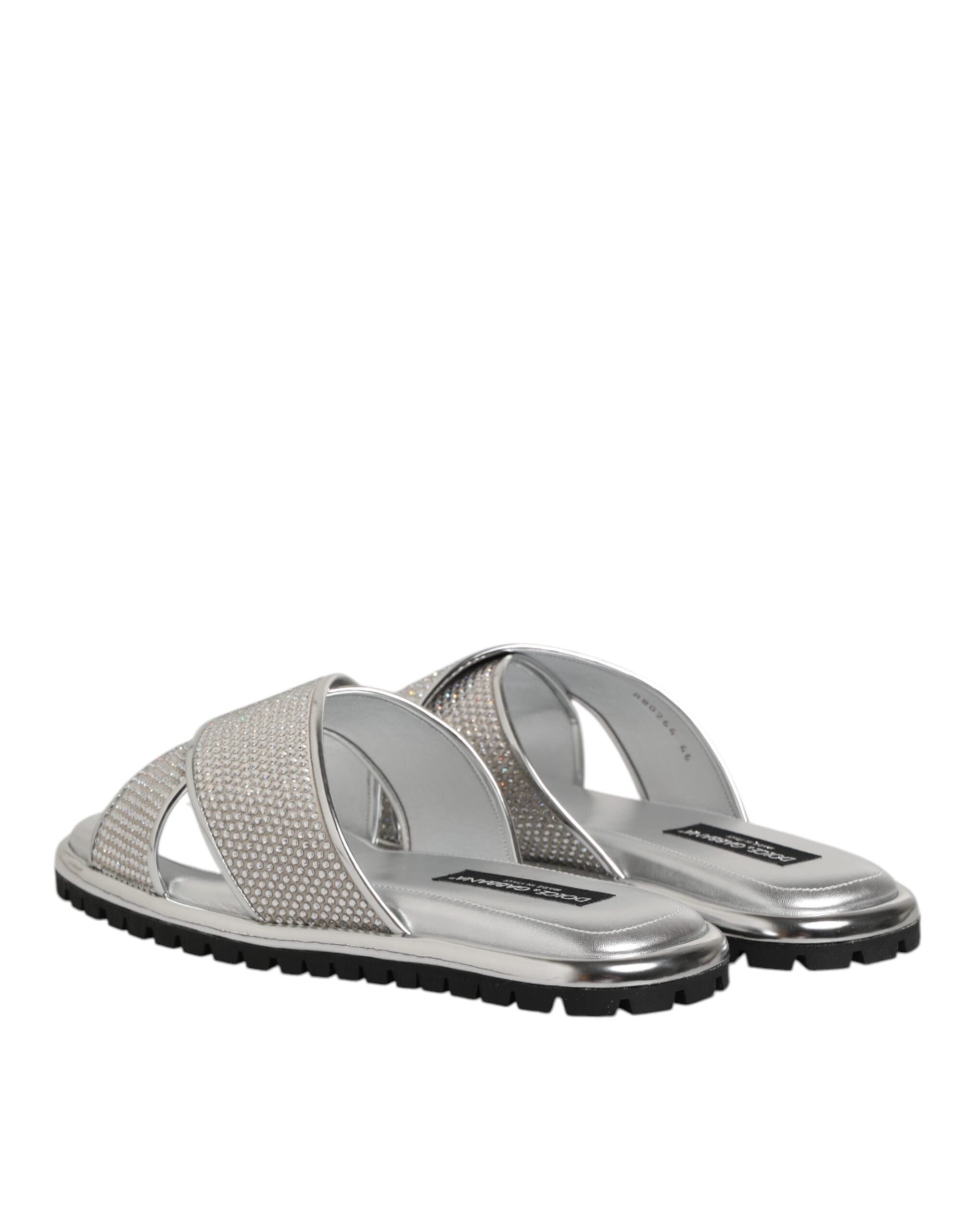 Dolce & Gabbana Silver Strass Slipper
