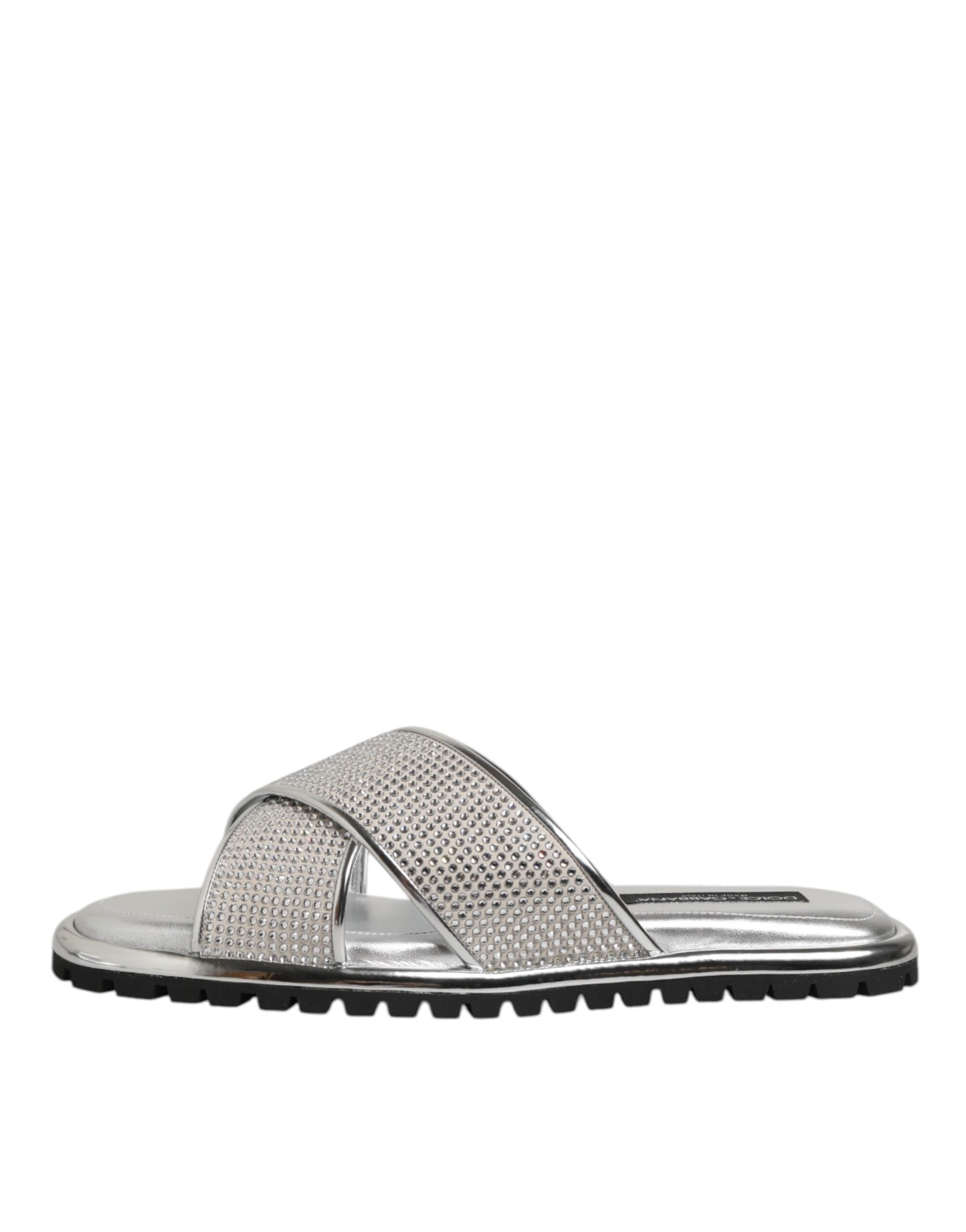 Dolce & Gabbana Silver Strass Slipper