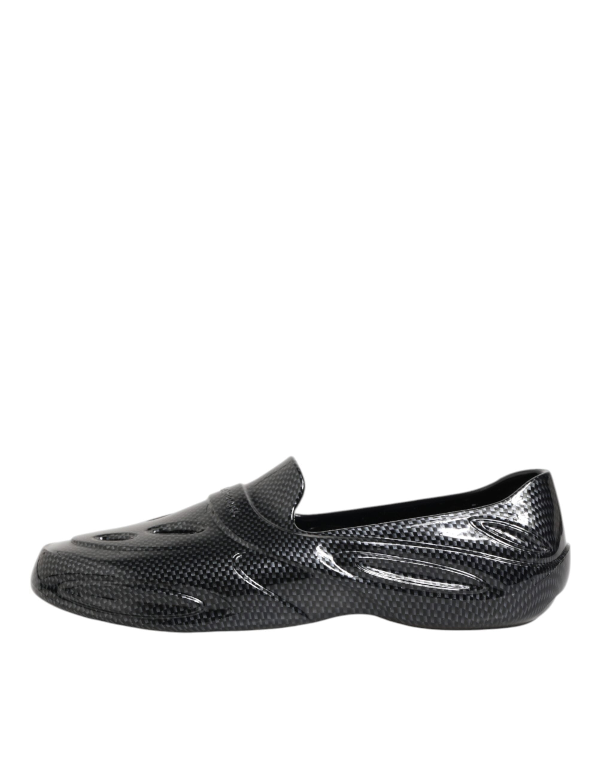 Dolce & Gabbana Black Rubber Slides Low Top Sneakers Shoes