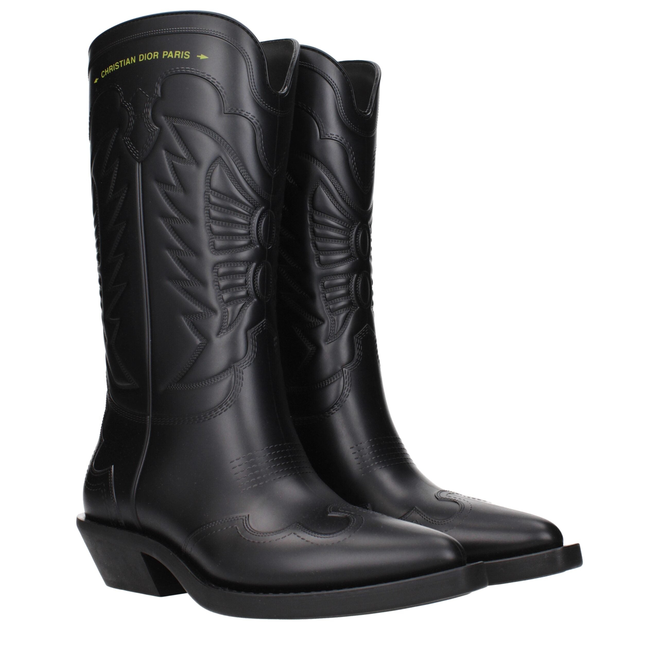Christian Dior Black Cotton Boots