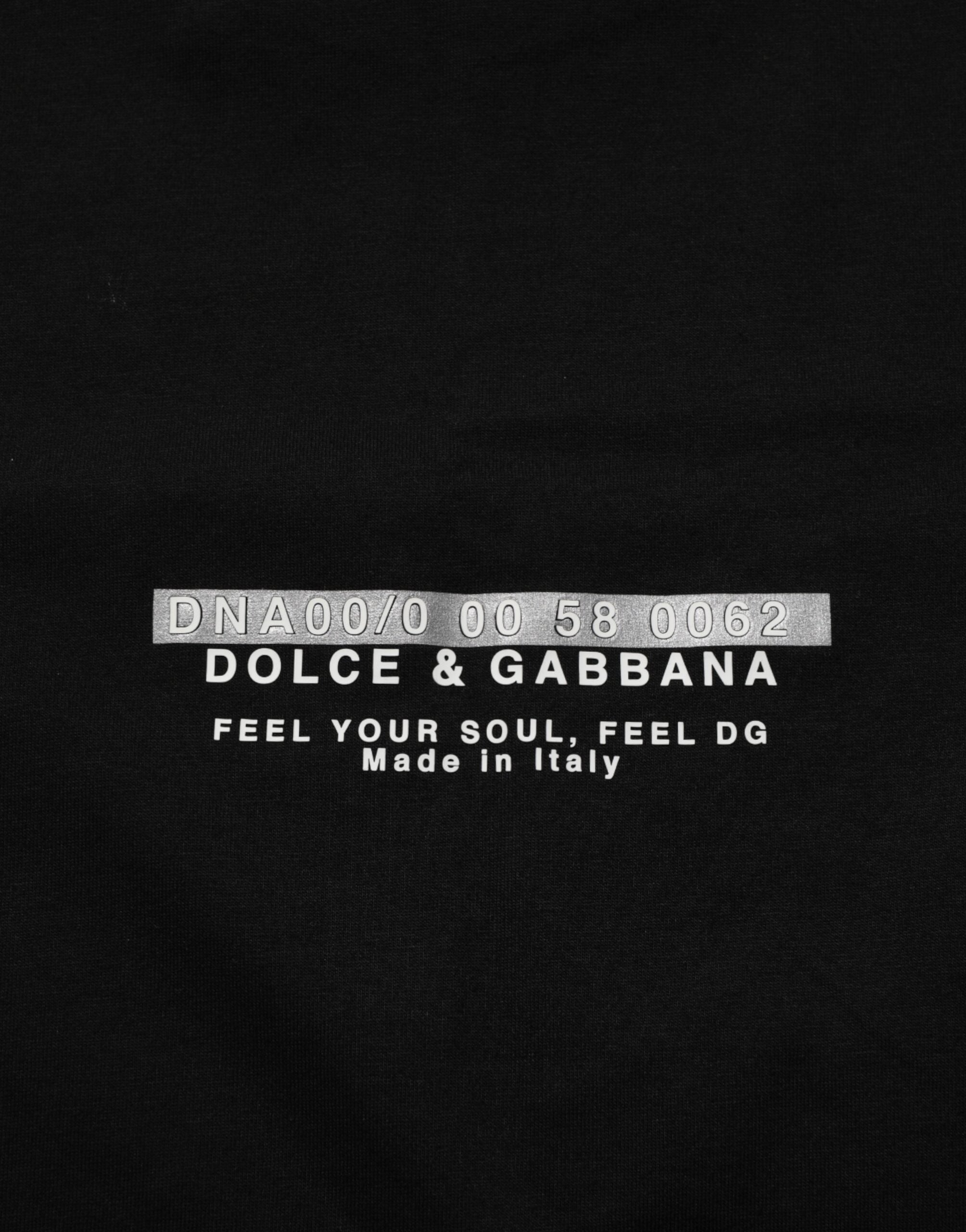 Dolce & Gabbana Black Statement Cotton Men Crew Neck T-shirt