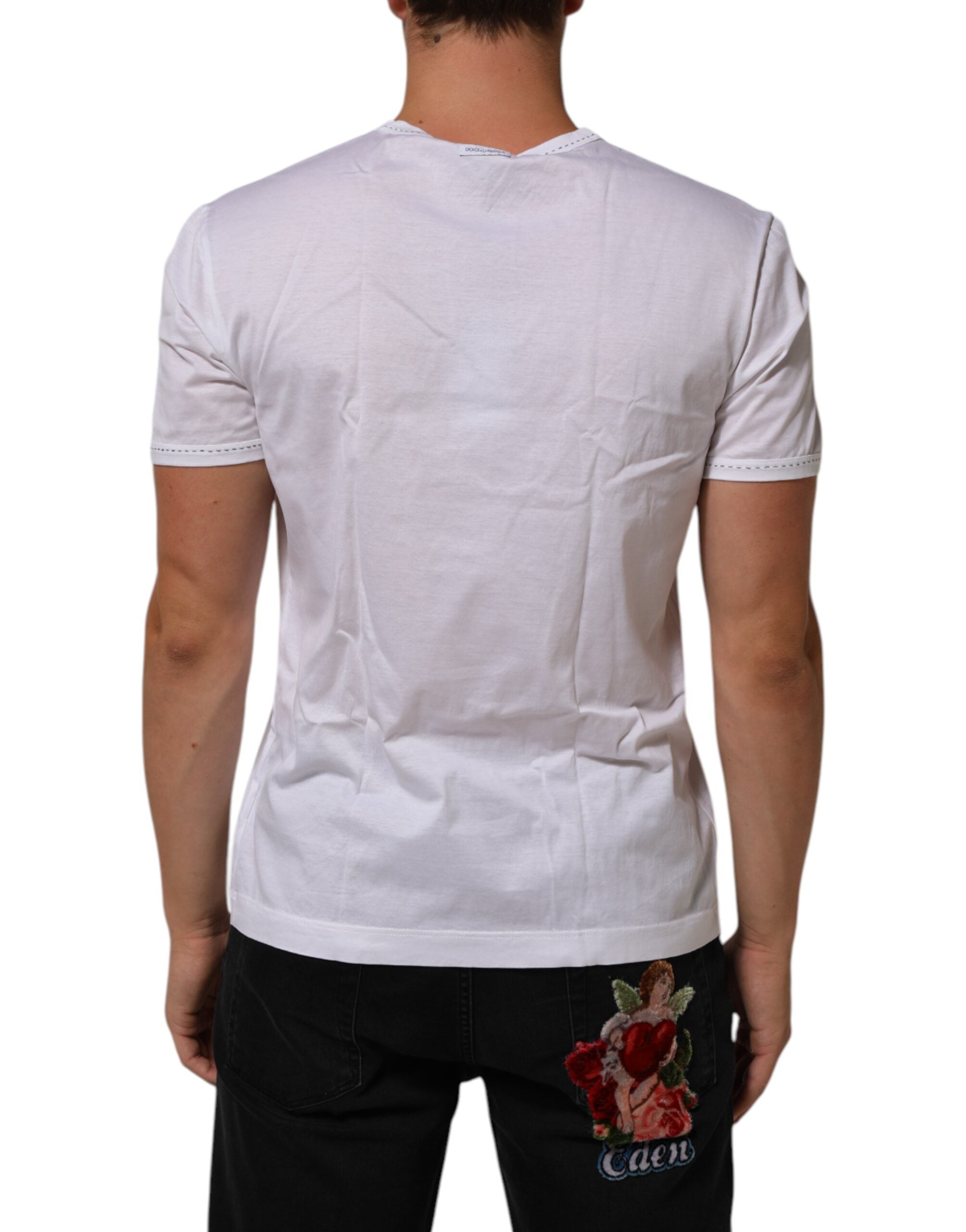 Dolce & Gabbana White Cotton Crew Neck Underwear Tee T-shirt LUNESCAPE