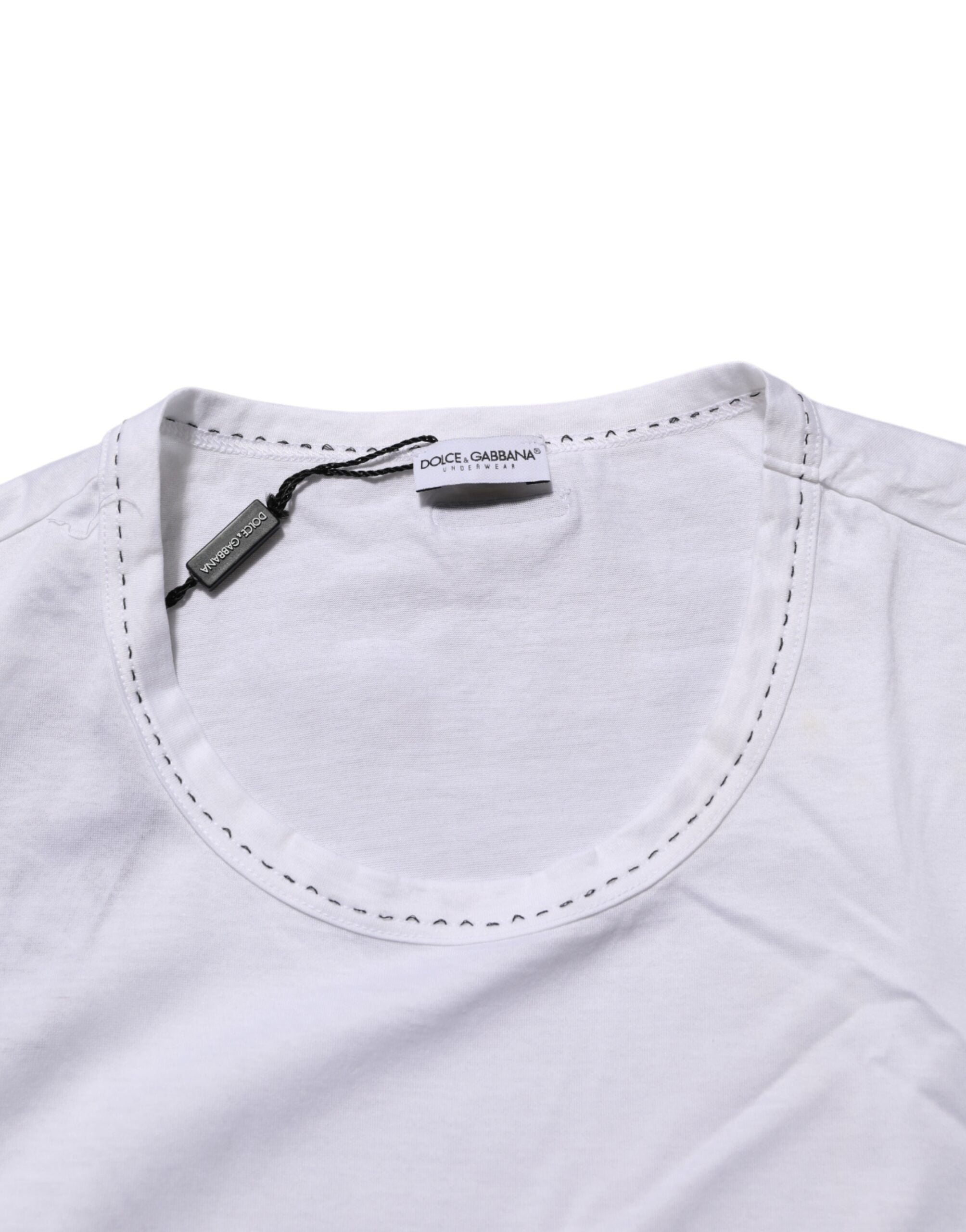 Dolce & Gabbana White Cotton Crew Neck Underwear Tee T-shirt LUNESCAPE