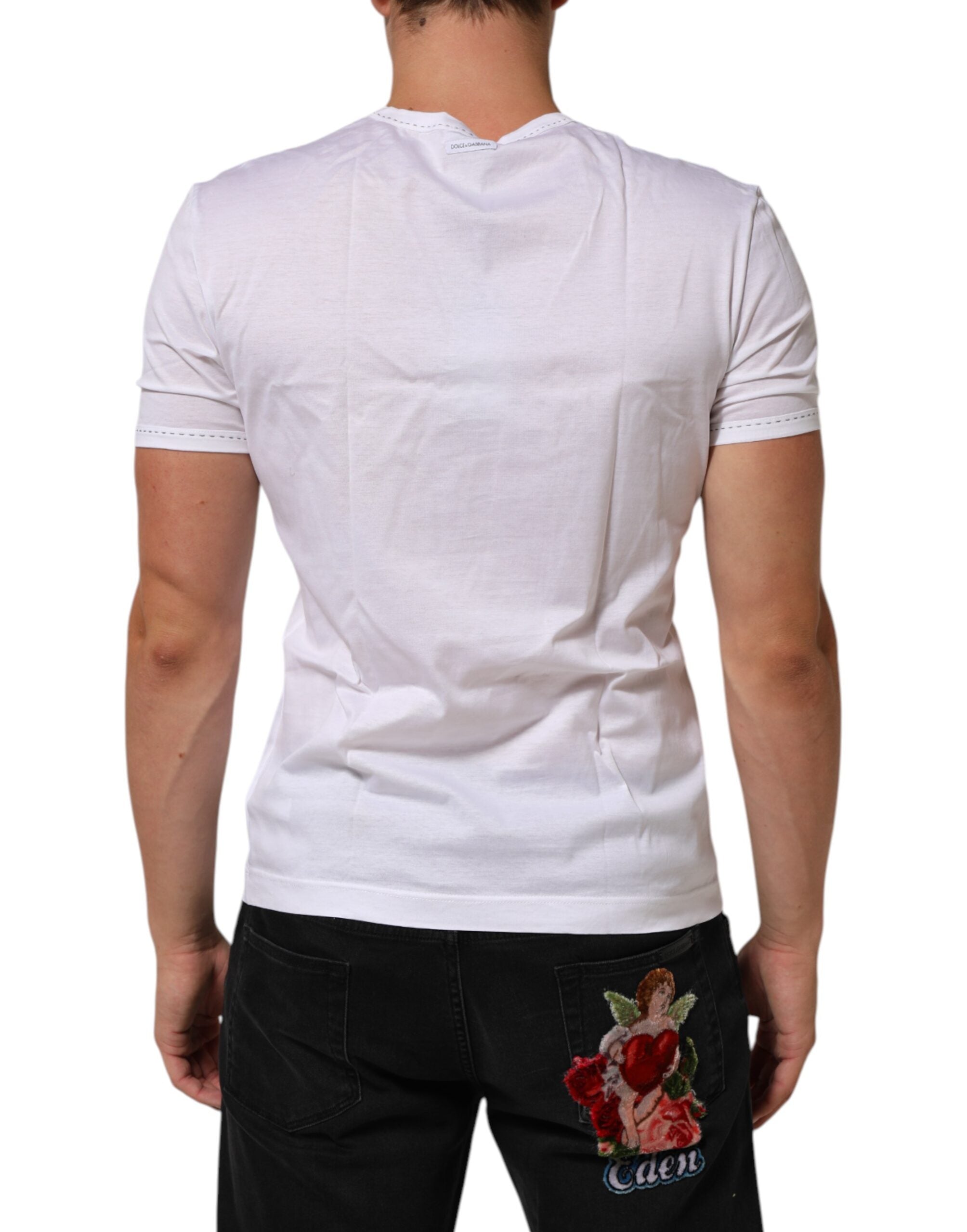 Dolce & Gabbana White Cotton Crew Neck Underwear Tee T-shirt LUNESCAPE