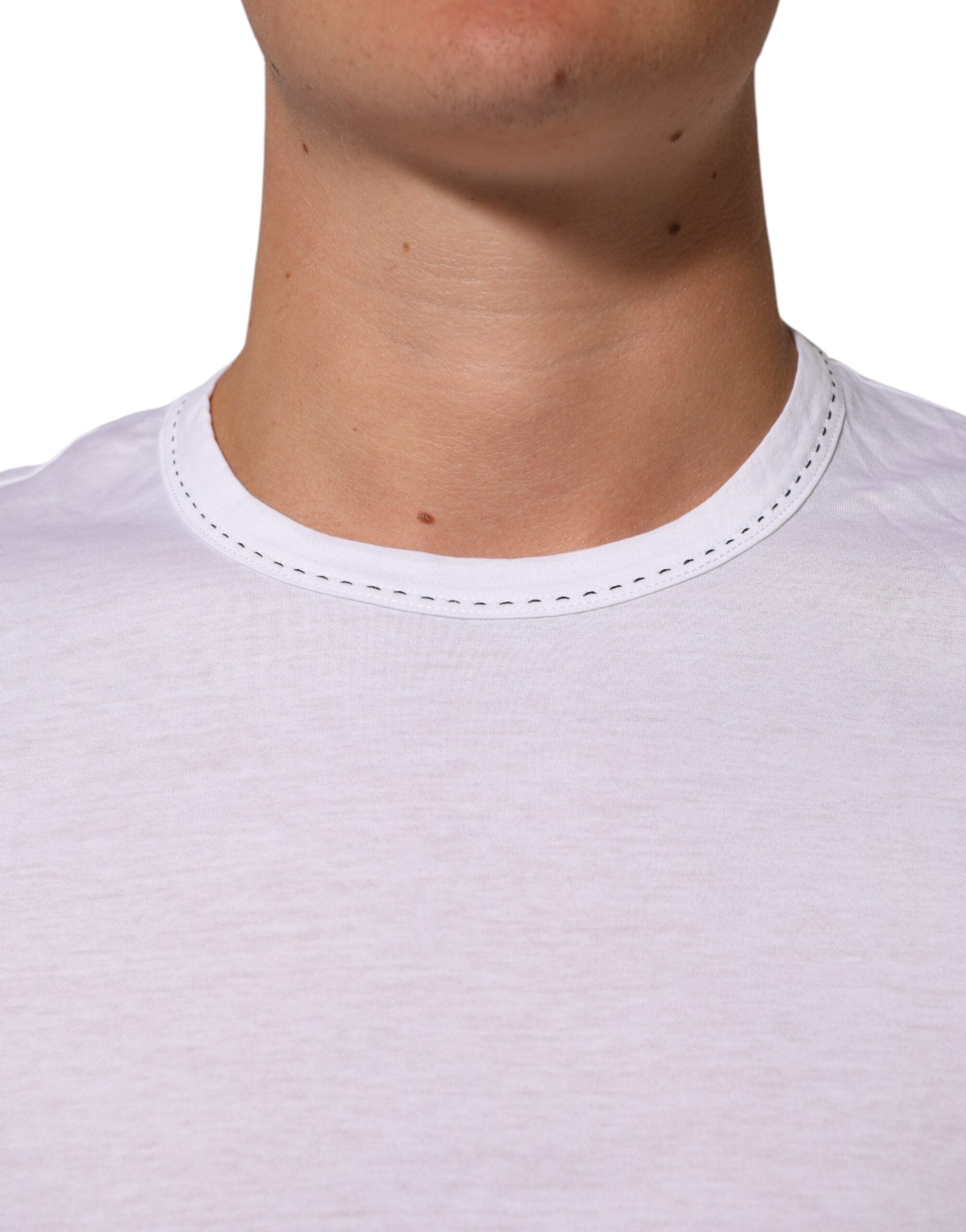 Dolce & Gabbana White Cotton Crew Neck Underwear Tee T-shirt LUNESCAPE
