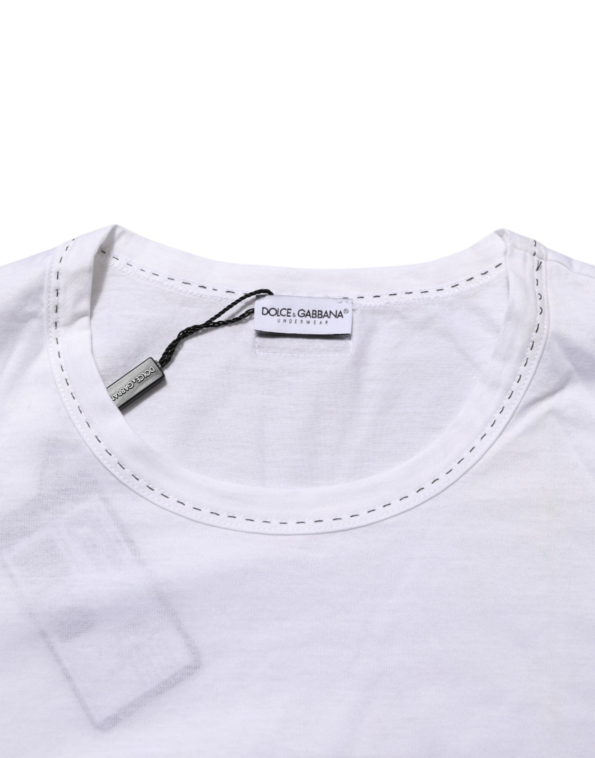 Dolce & Gabbana White Cotton Crew Neck Underwear Tee T-shirt LUNESCAPE