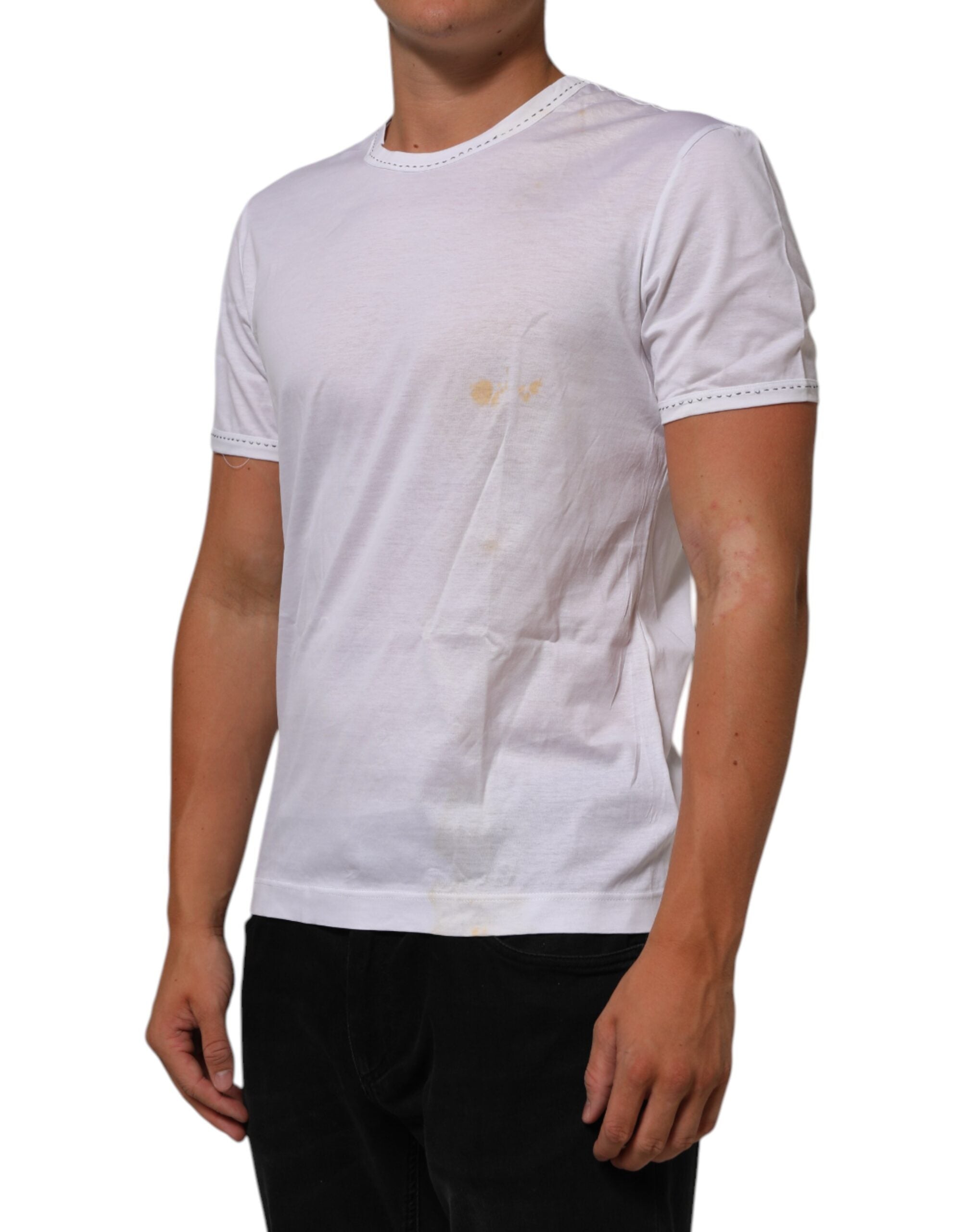 Dolce & Gabbana White Cotton Crew Neck Underwear Tee T-shirt LUNESCAPE