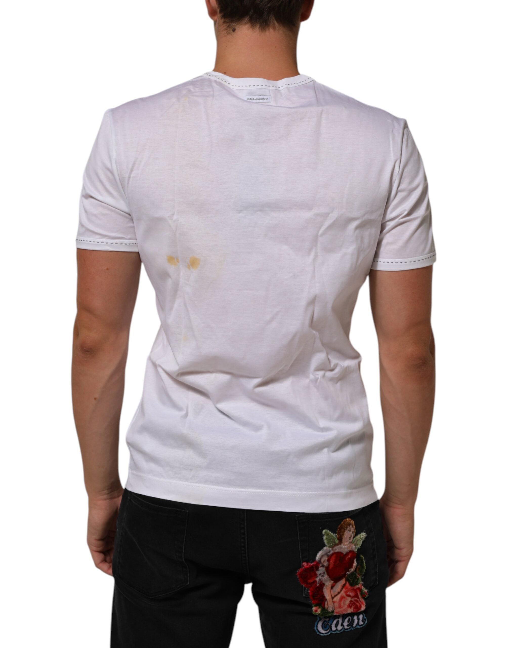 Dolce & Gabbana White Cotton Crew Neck Underwear Tee T-shirt LUNESCAPE