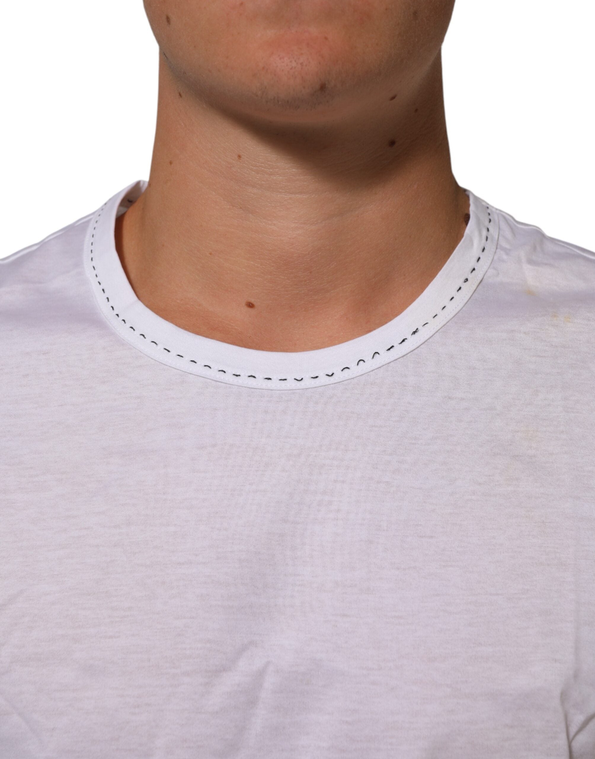 Dolce & Gabbana White Cotton Crew Neck Underwear Tee T-shirt LUNESCAPE