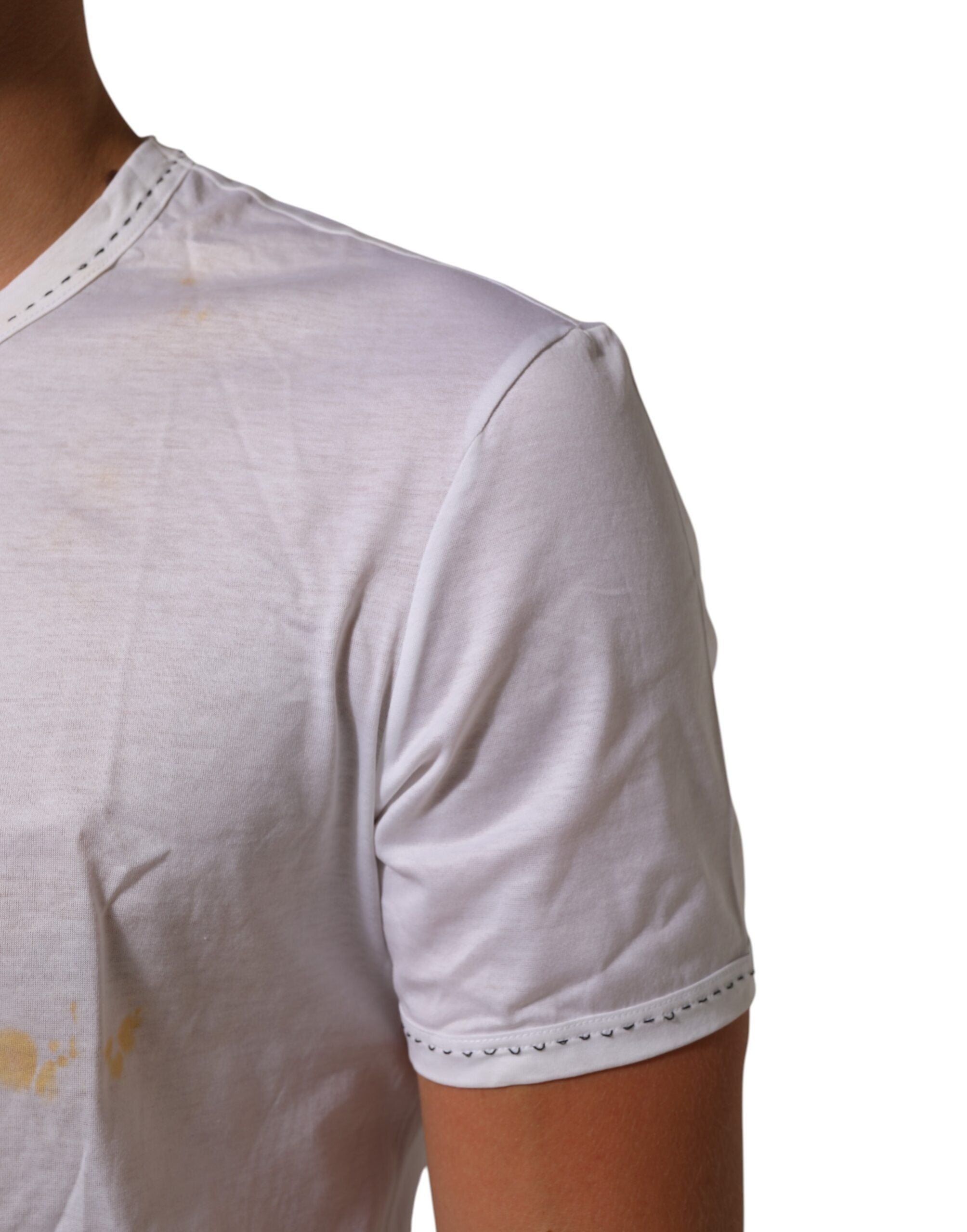 Dolce & Gabbana White Cotton Crew Neck Underwear Tee T-shirt LUNESCAPE