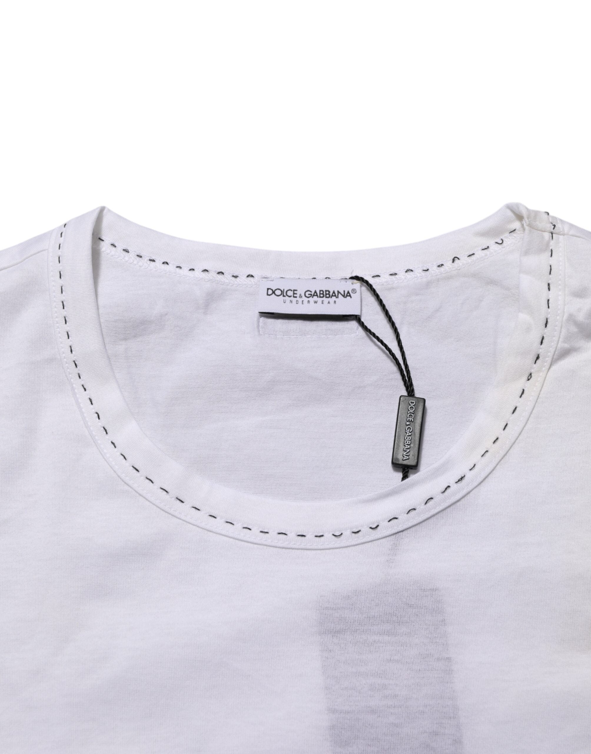 Dolce & Gabbana White Cotton Crew Neck Underwear Tee T-shirt LUNESCAPE