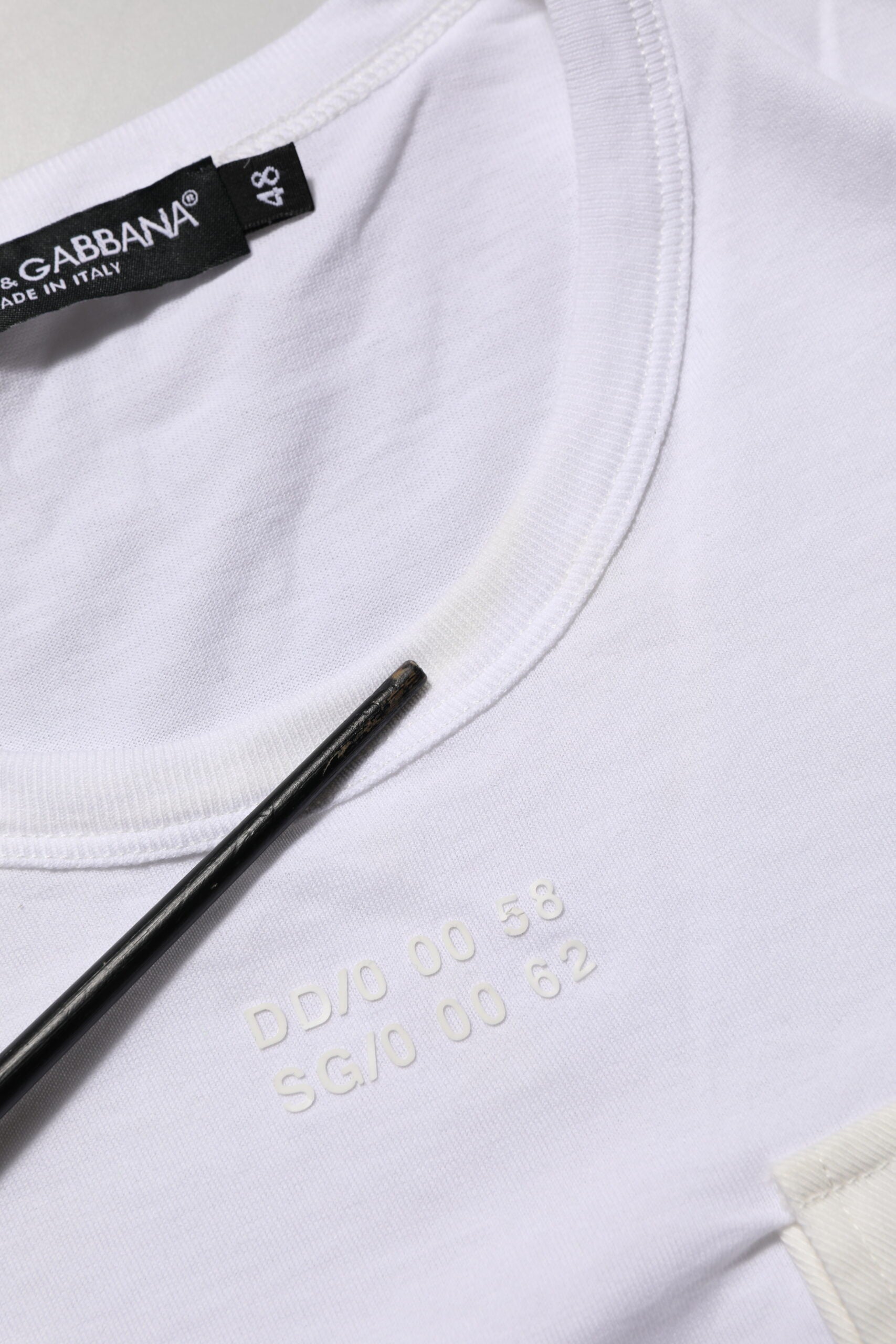 Dolce & Gabbana White Cotton Pocket Crew Neck Men Tee T-shirt LUNESCAPE