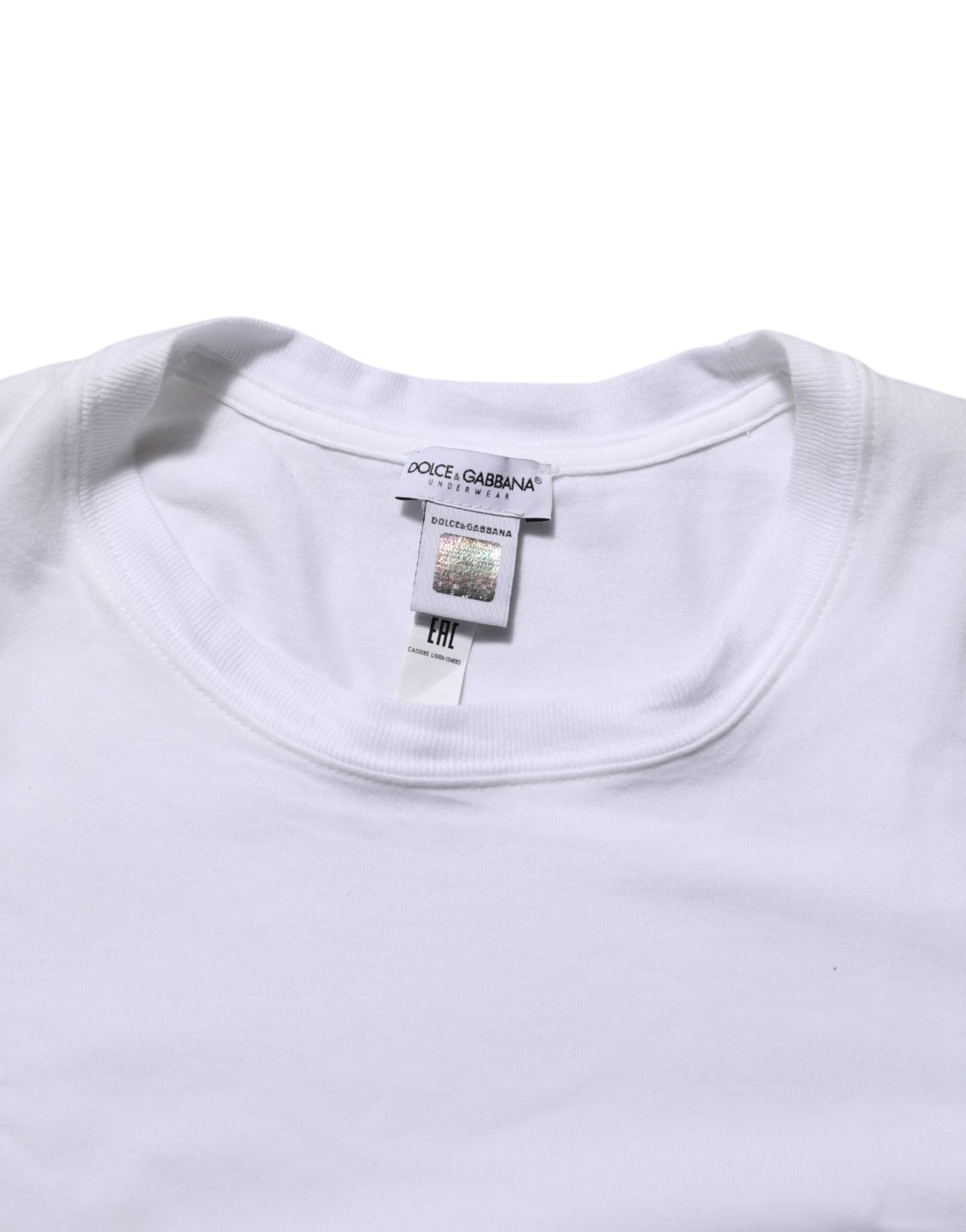 Dolce & Gabbana White Cotton DG Italia Round Neck Men T-shirt LUNESCAPE