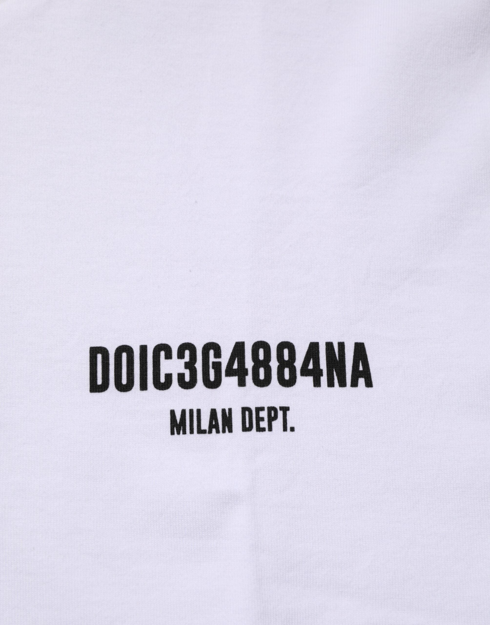 Dolce & Gabbana White Cotton Logo Print Crew Neck T-shirt LUNESCAPE