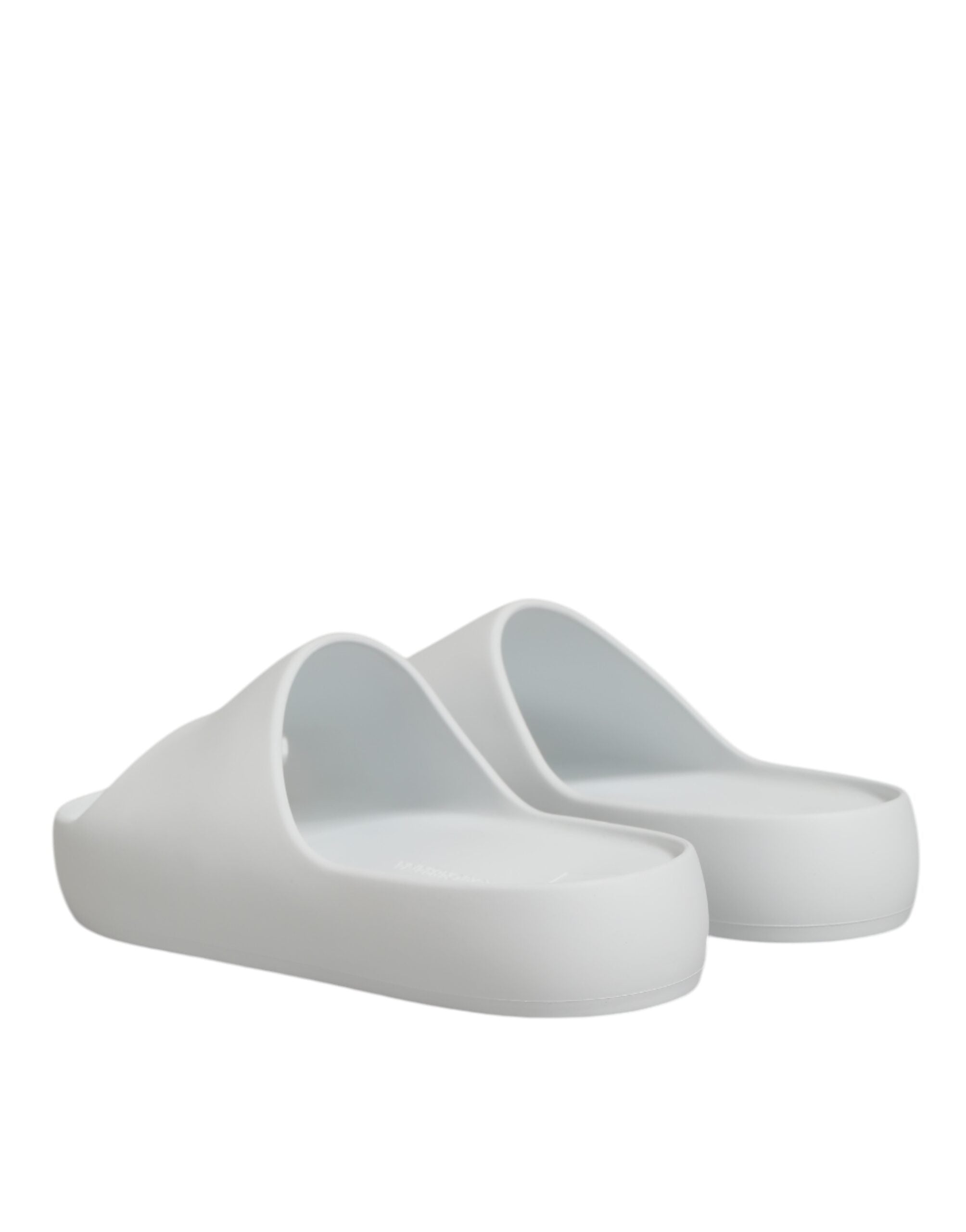 Dolce & Gabbana White Logo Slides Sandals Men Beachwear Shoes LUNESCAPE