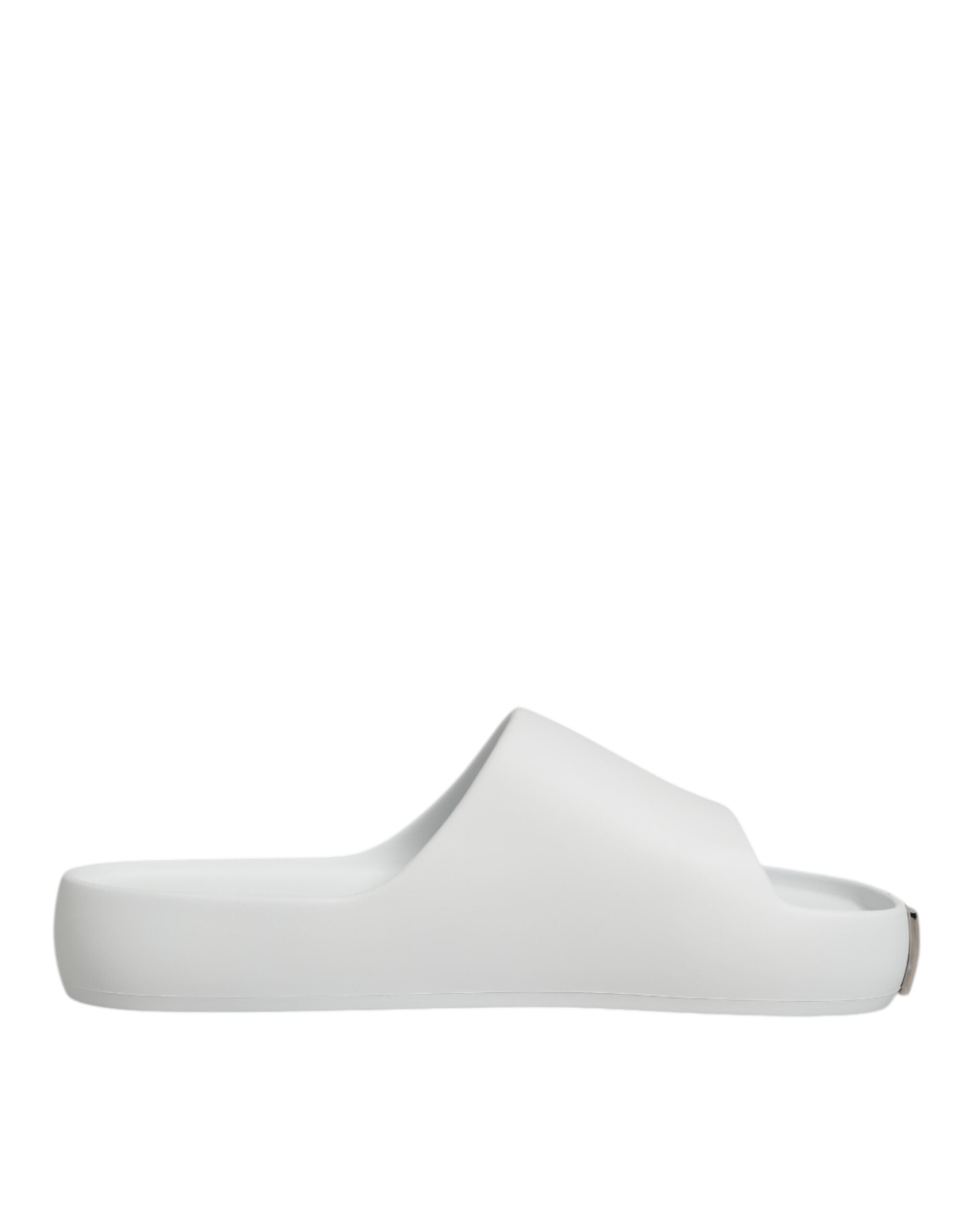 Dolce & Gabbana White Logo Slides Sandals Men Beachwear Shoes LUNESCAPE
