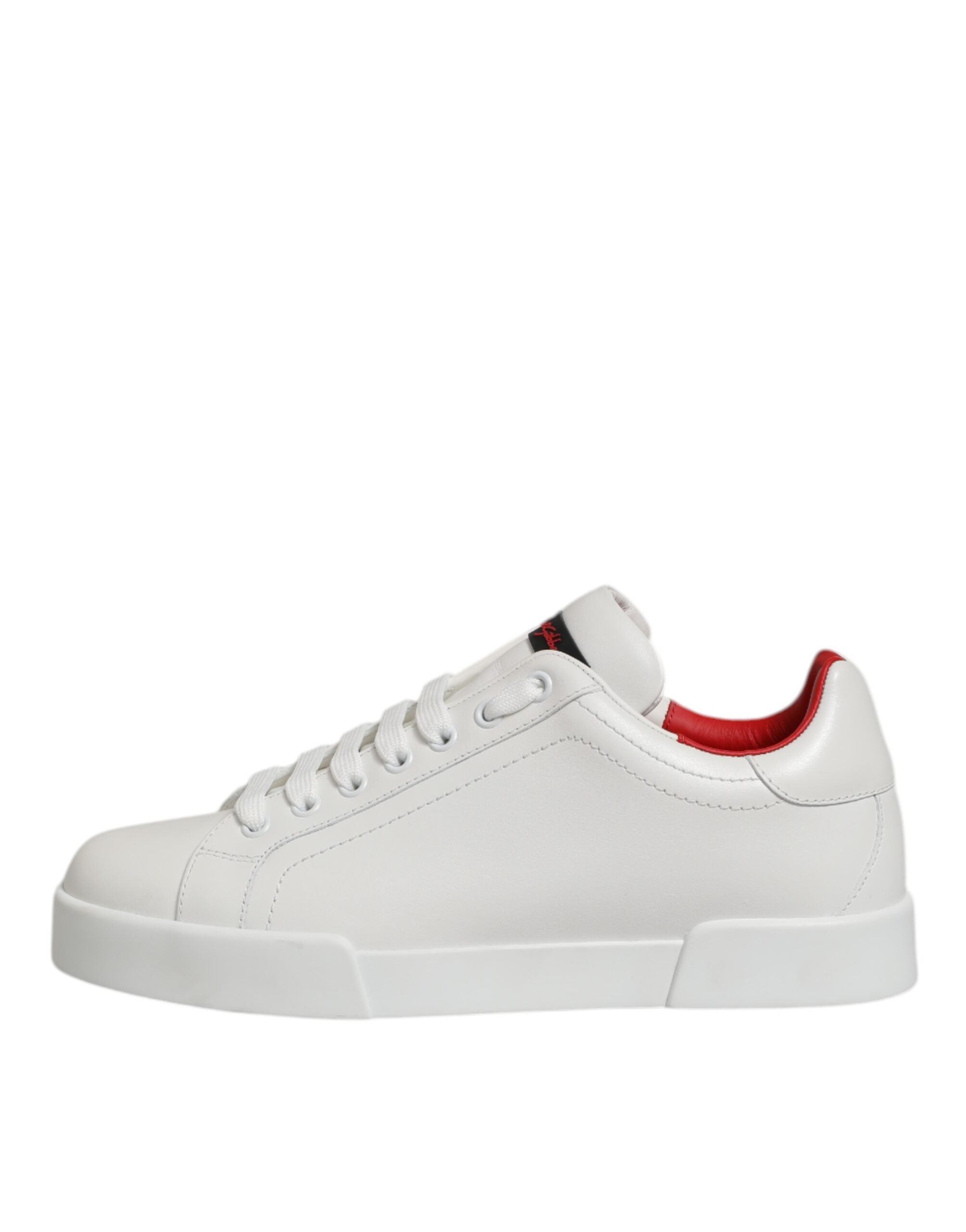Dolce & Gabbana White Leather Lace Up Low Top Sneakers Shoes LUNESCAPE