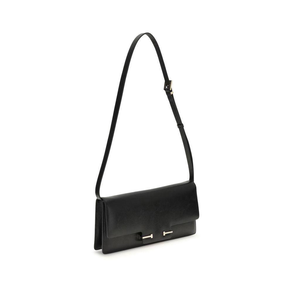 Tom Ford Black Calf Leather Bos Taurus Shoulder Bag LUNESCAPE