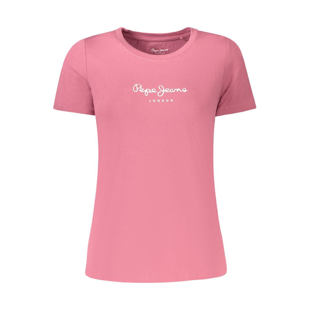 Pepe Jeans Pink Cotton T-Shirt LUNESCAPE