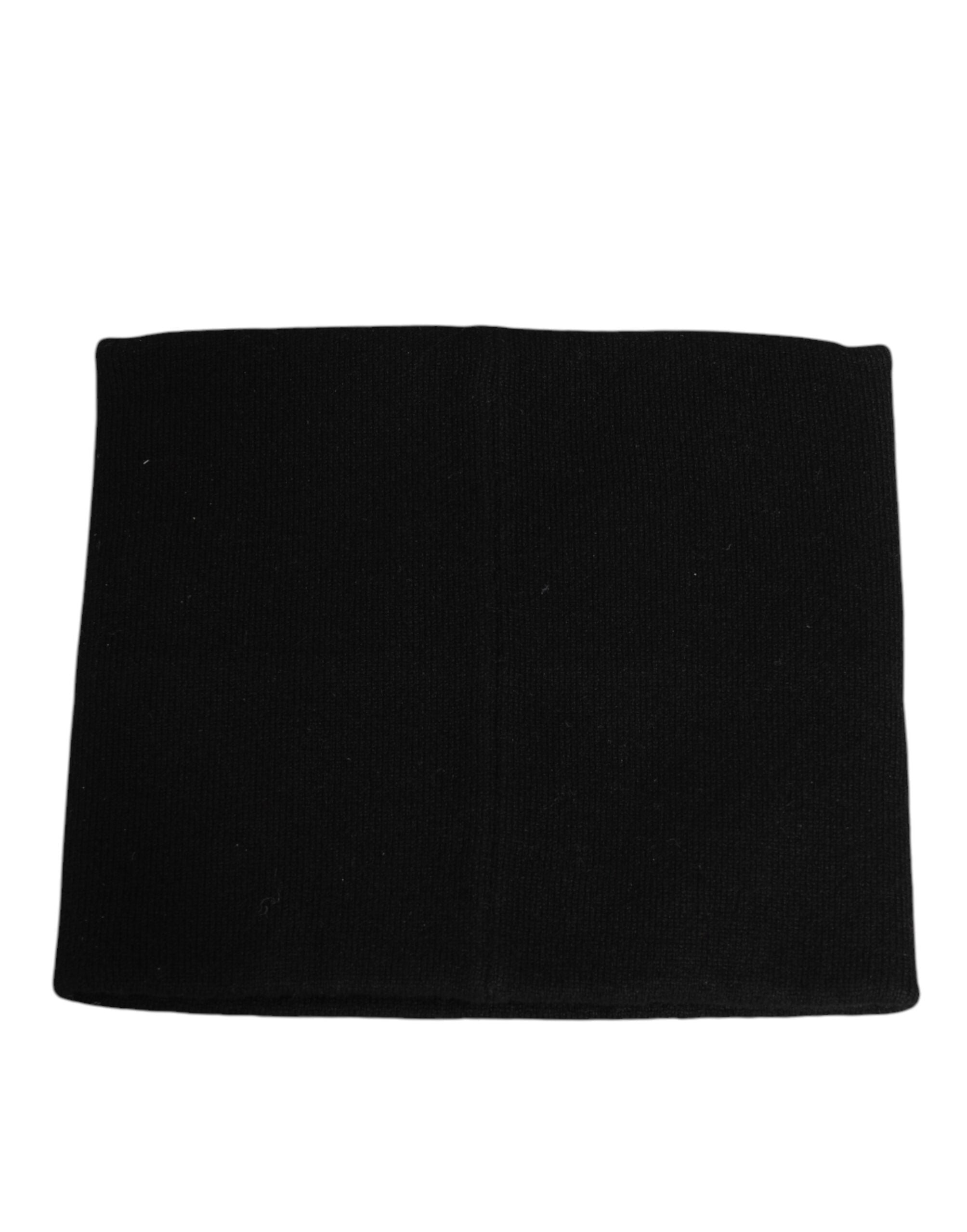 Dolce & Gabbana Black D&G Logo Cashmere Knitted Men One Size Scarf