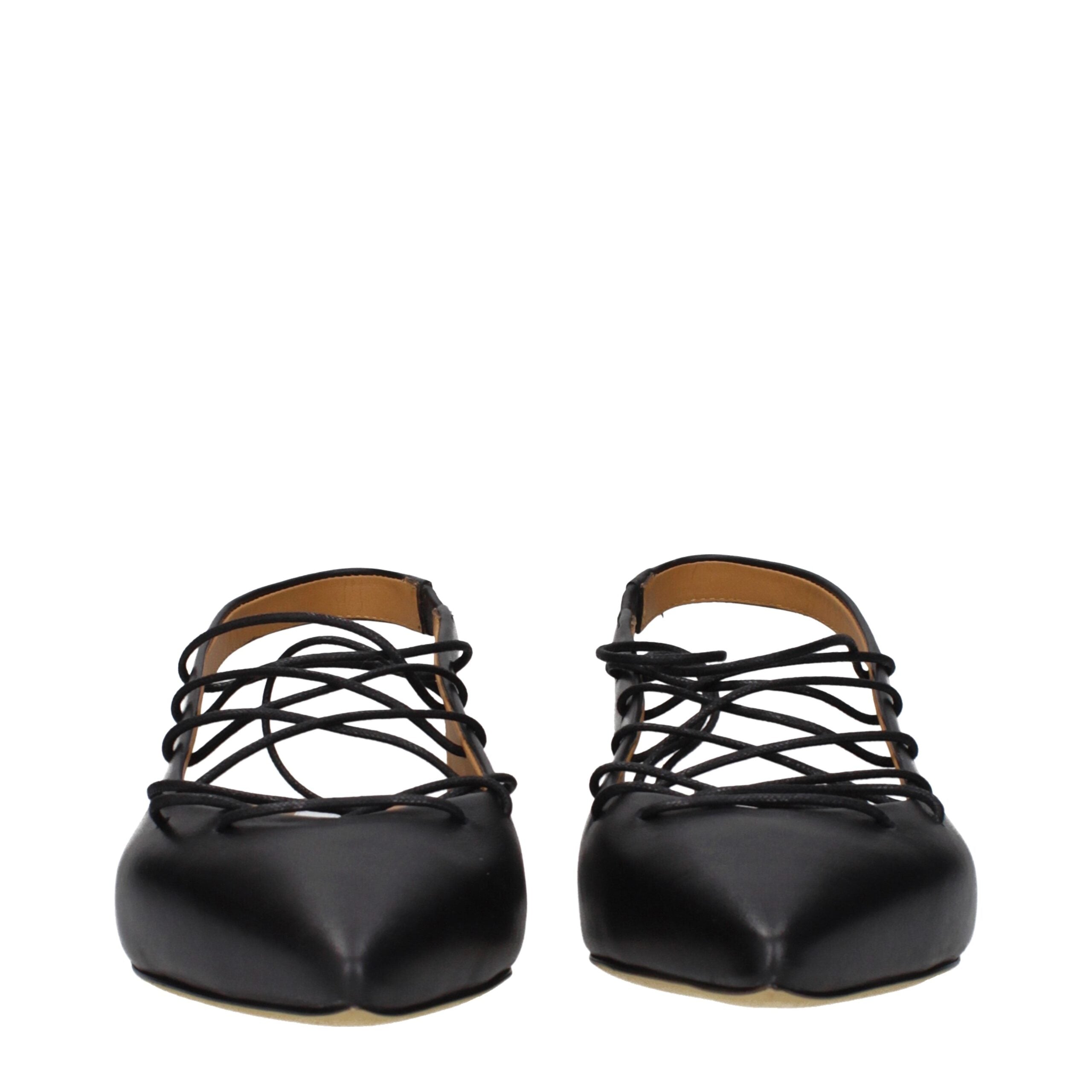 Moschino Black Leather Flats