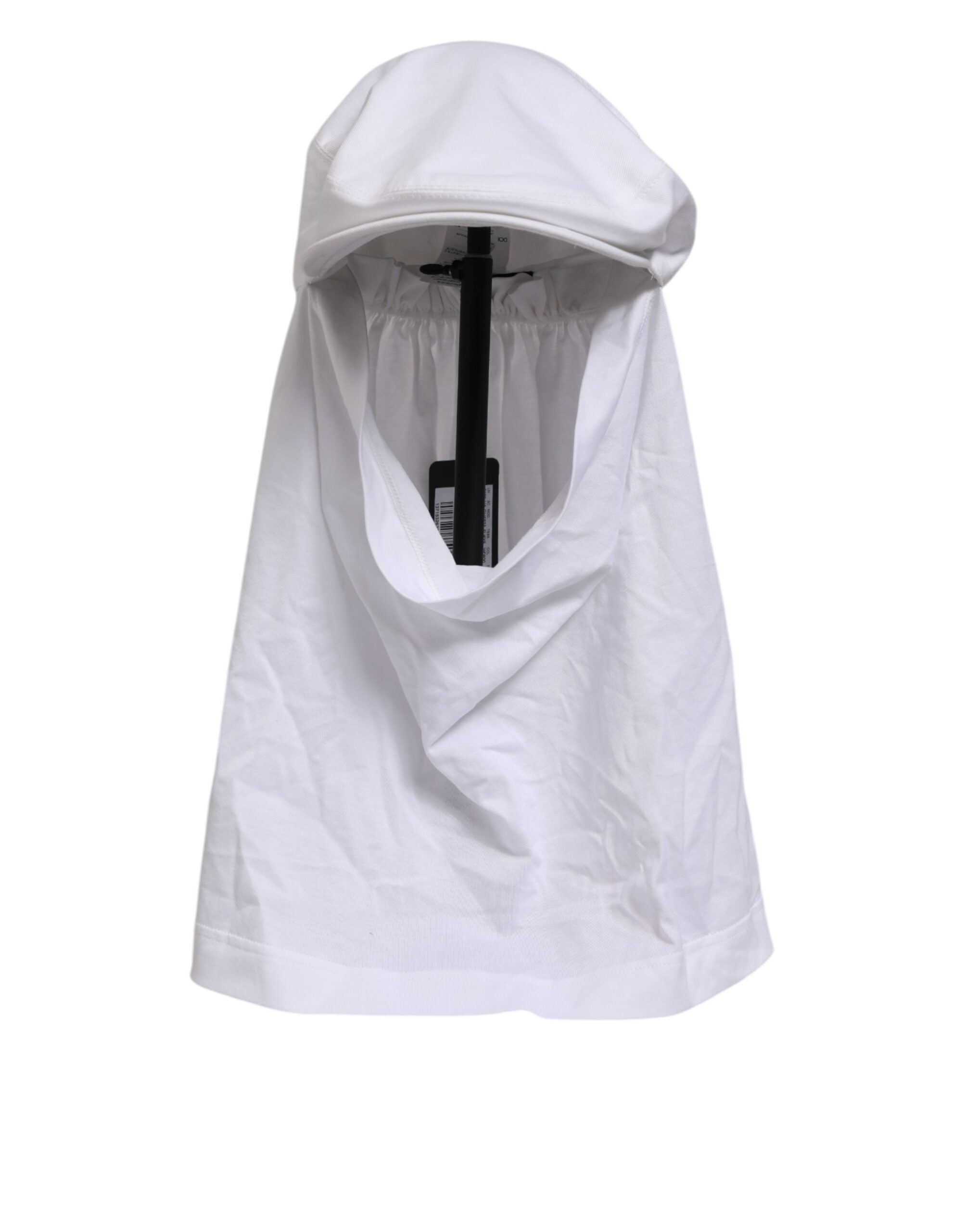 Dolce & Gabbana White Cotton DG Logo Plaque Balaclava