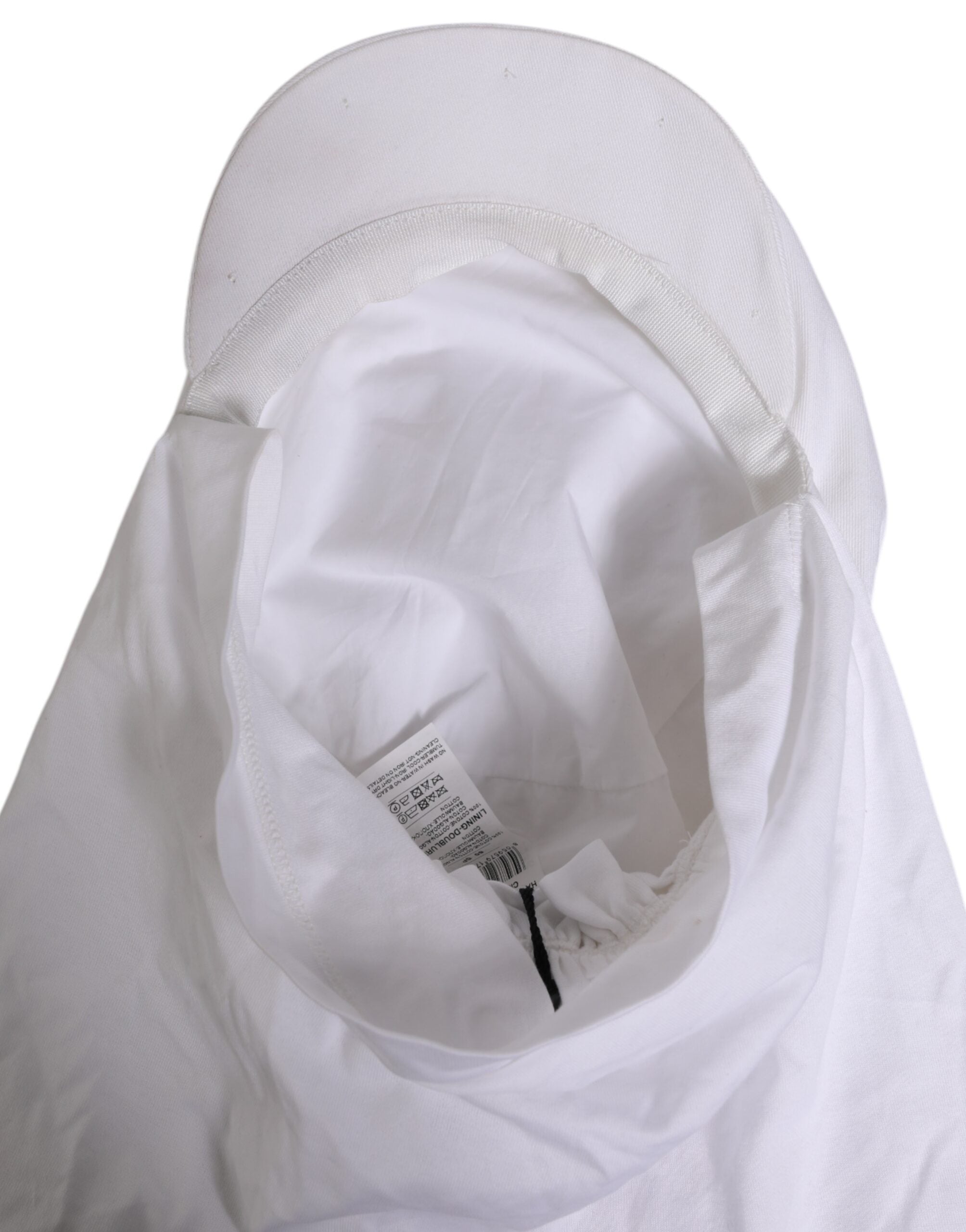 Dolce & Gabbana White Cotton DG Logo Plaque Balaclava