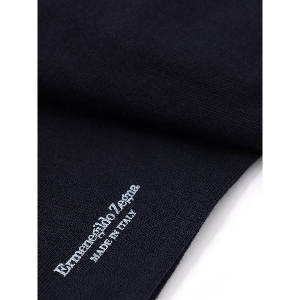 ZEGNA Navy Blue Wool Socks LUNESCAPE