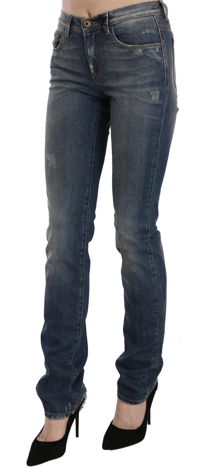 Ermanno Scervino Blue Washed Boot Cut Casual Denim Pants Jeans LUNESCAPE