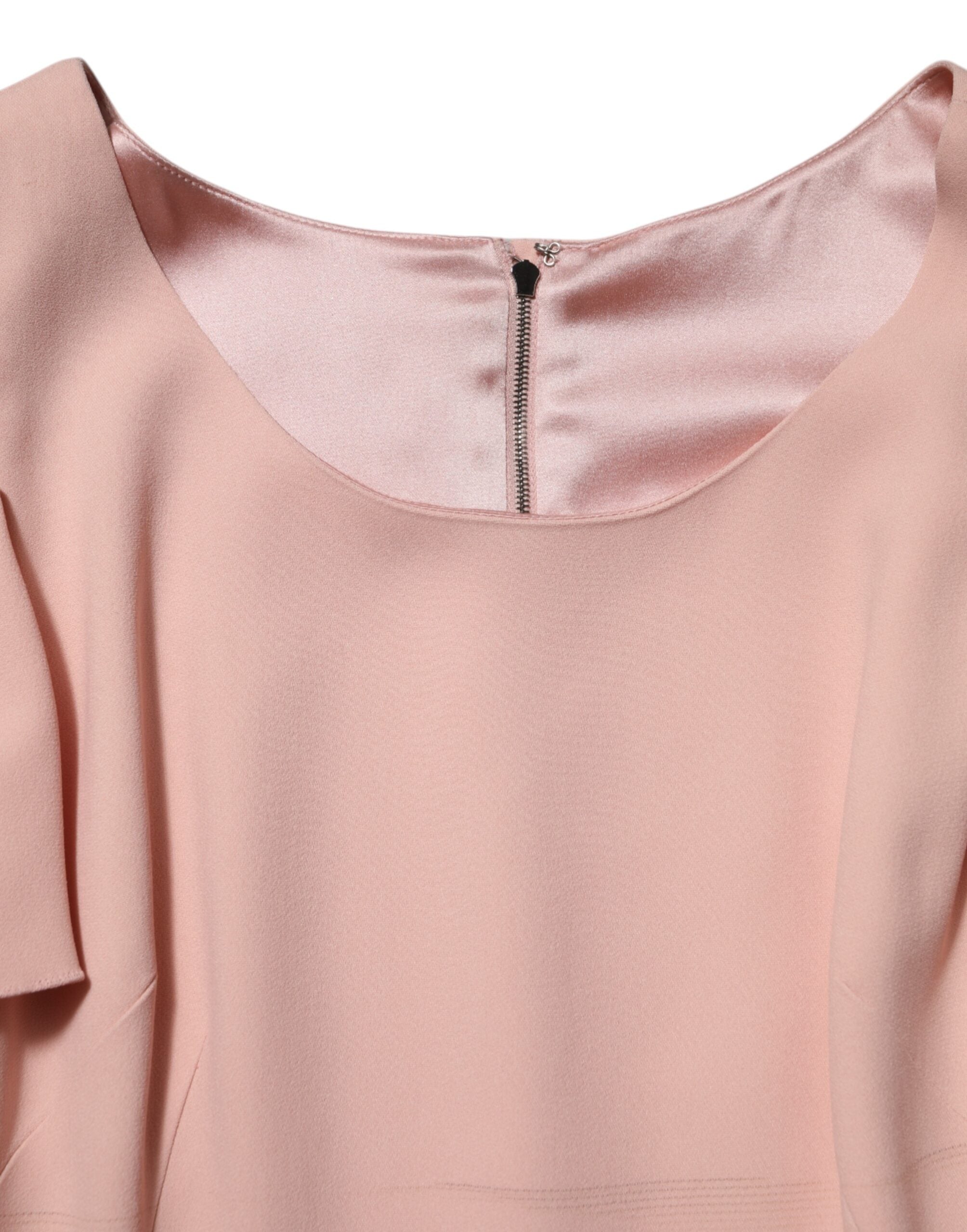 Dolce & Gabbana Pink Viscose Fit Flared Sheath Midi Dress