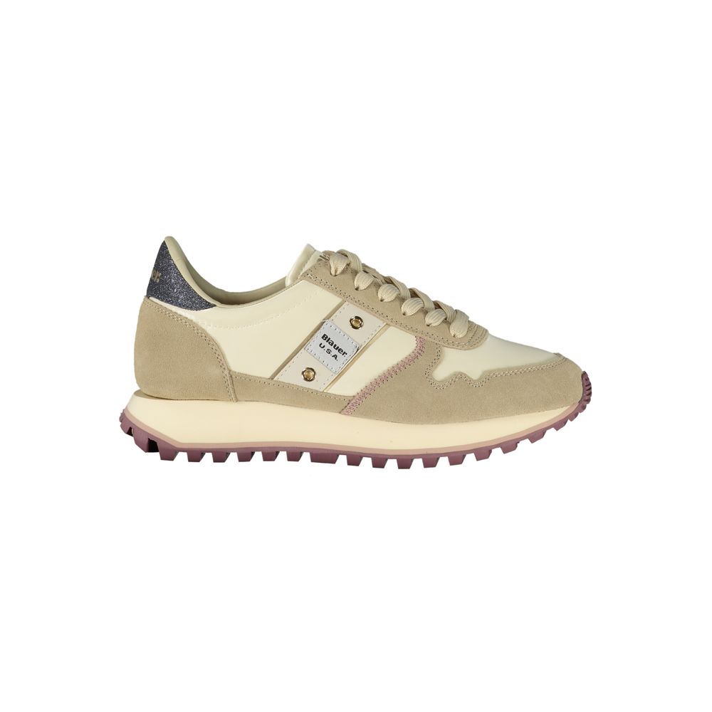 Blauer Beige Polyester Women Sneaker LUNESCAPE