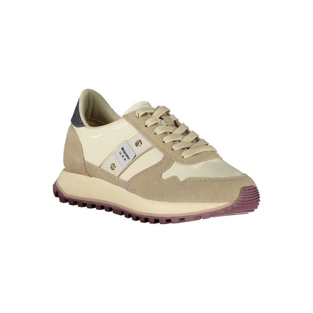 Blauer Beige Polyester Women Sneaker LUNESCAPE