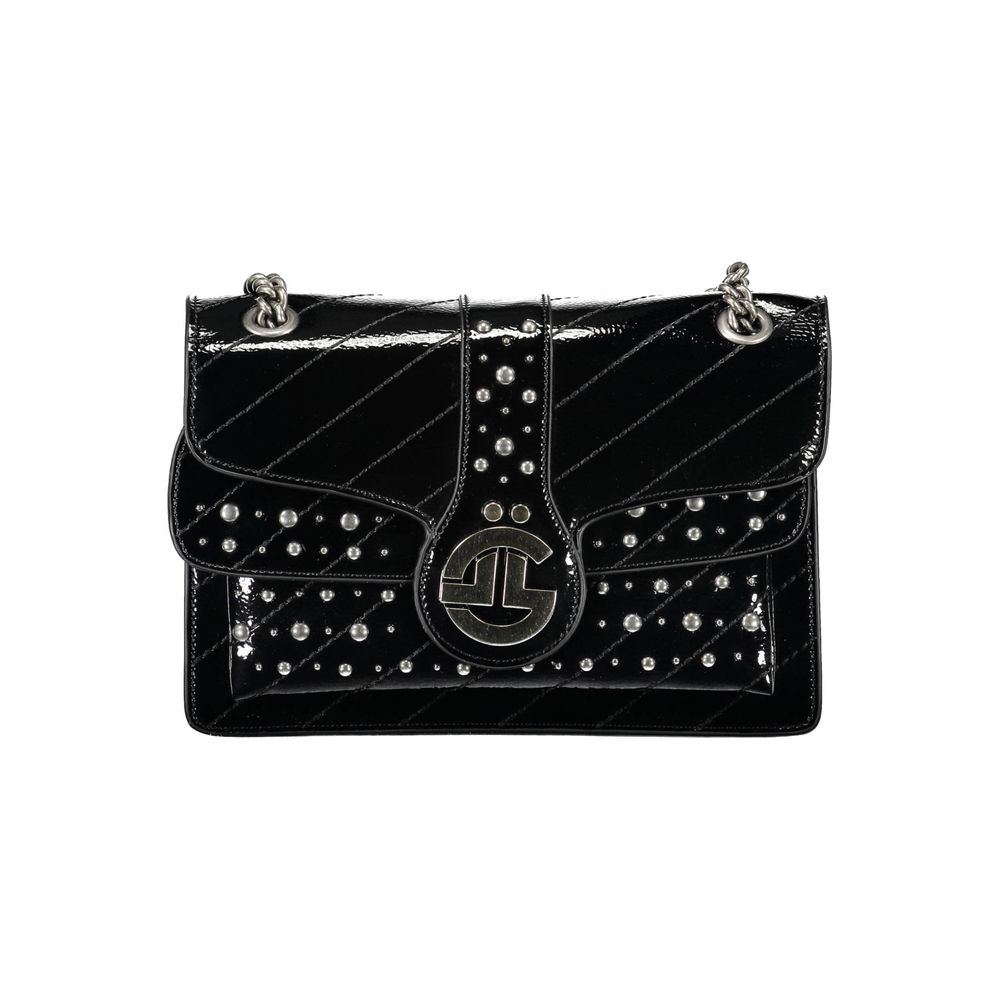 Gaelle Paris Black Polyurethane Women's Bag