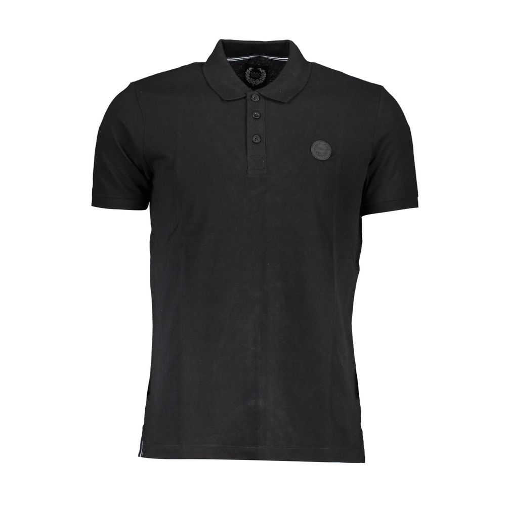 Gianmarco Venturi Black Cotton Men's Polo Shirt LUNESCAPE