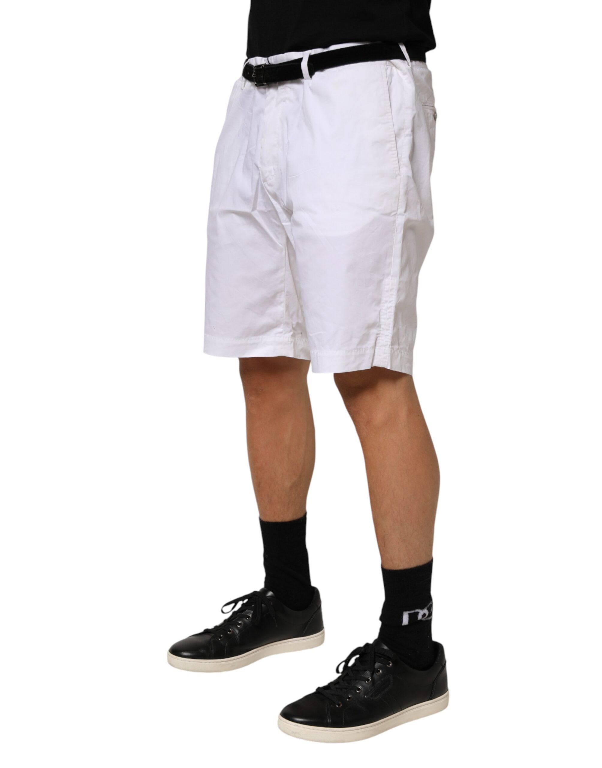 Dolce & Gabbana White Cotton Stretch Men Bermuda Pants