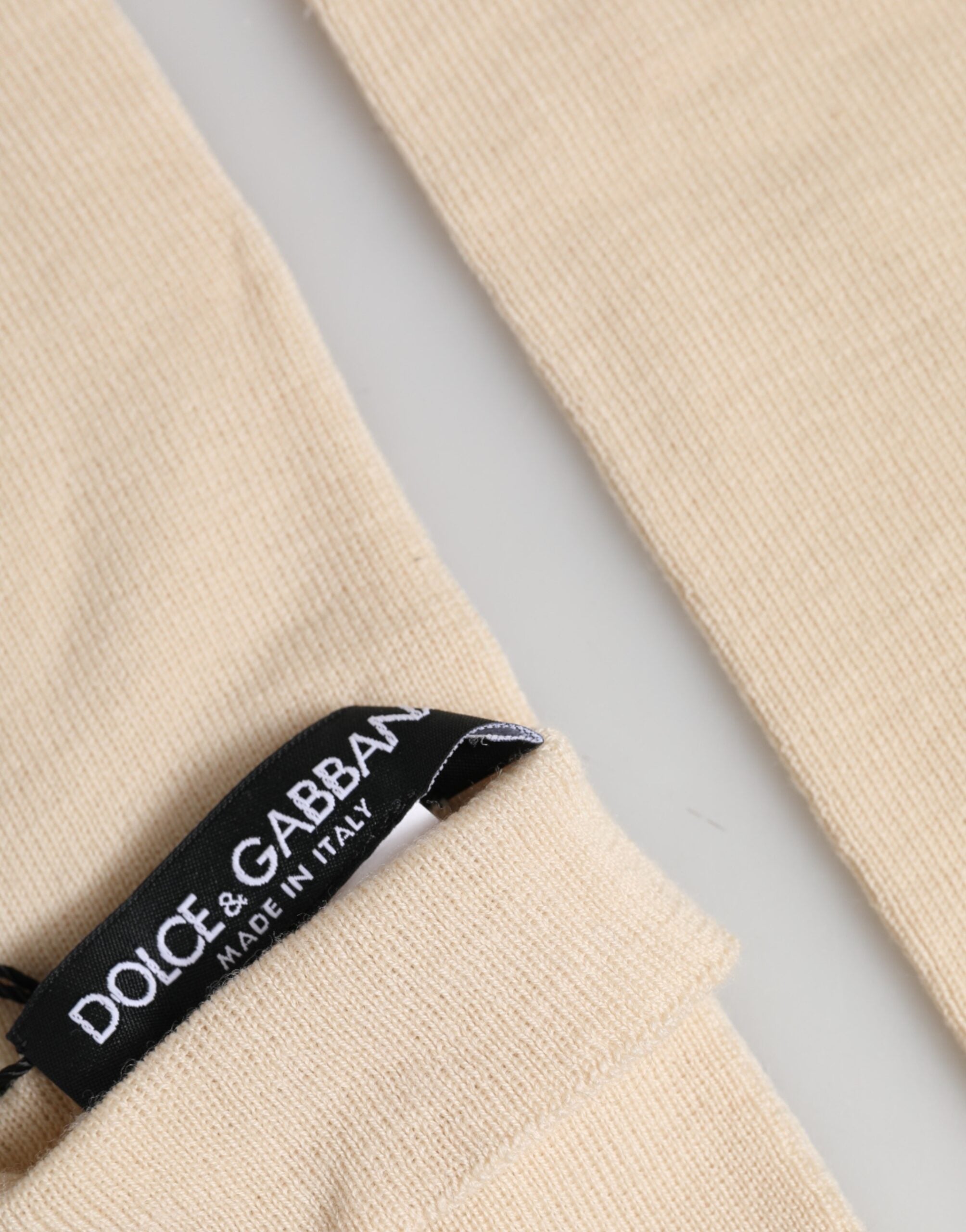 Dolce & Gabbana Beige Wool Fingerless Elbow Length Women Gloves