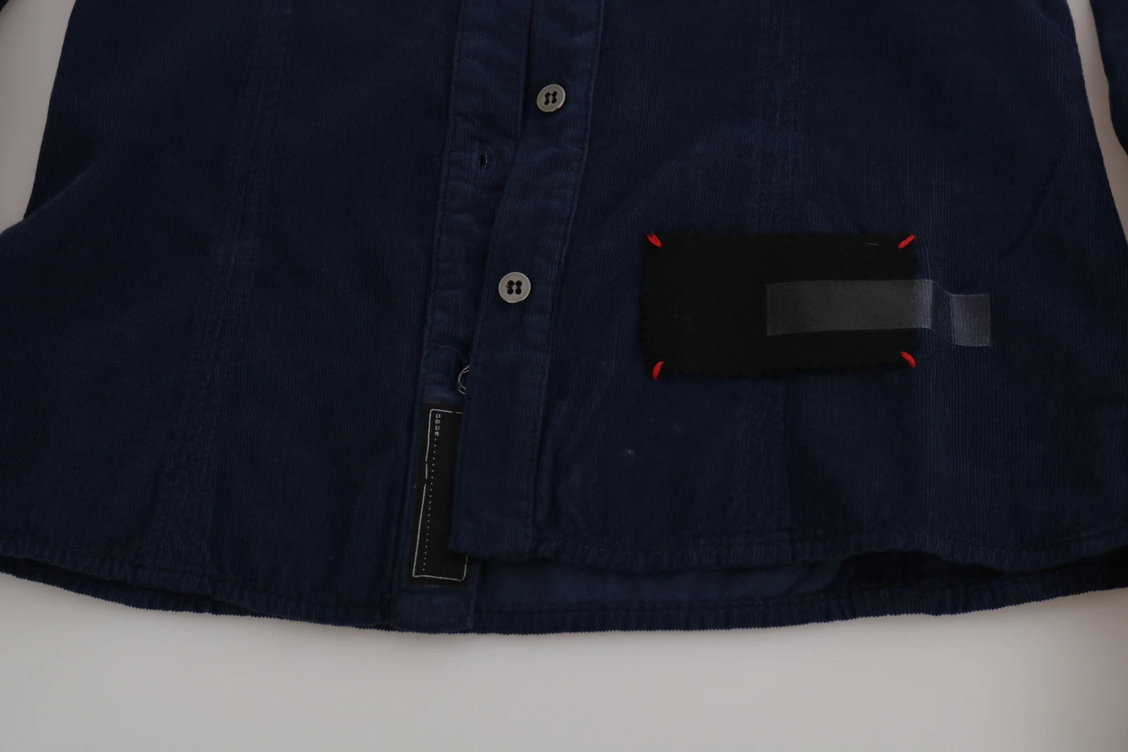 Acht Cotton Blue Corduroy Long Sleeves Shirt Top Blouse