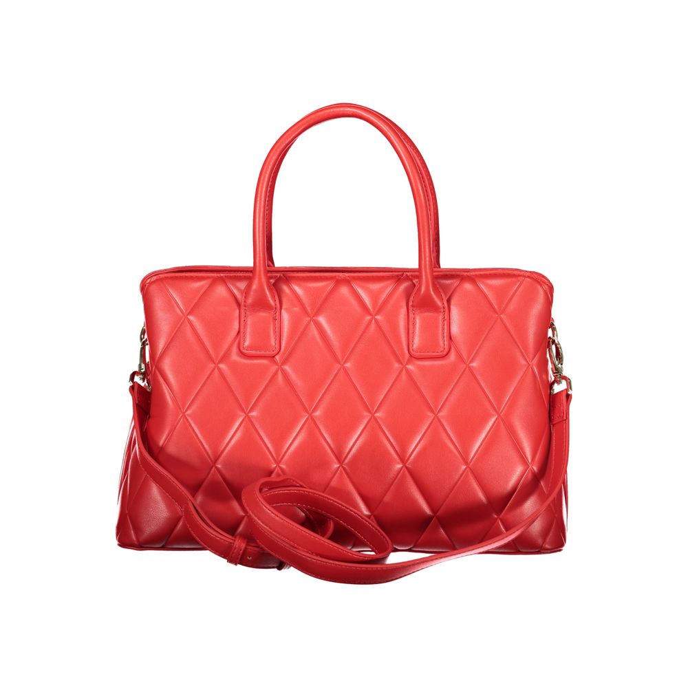 Mario Valentino Rosso Polyurethane Women's Bag with Handles and Compartments