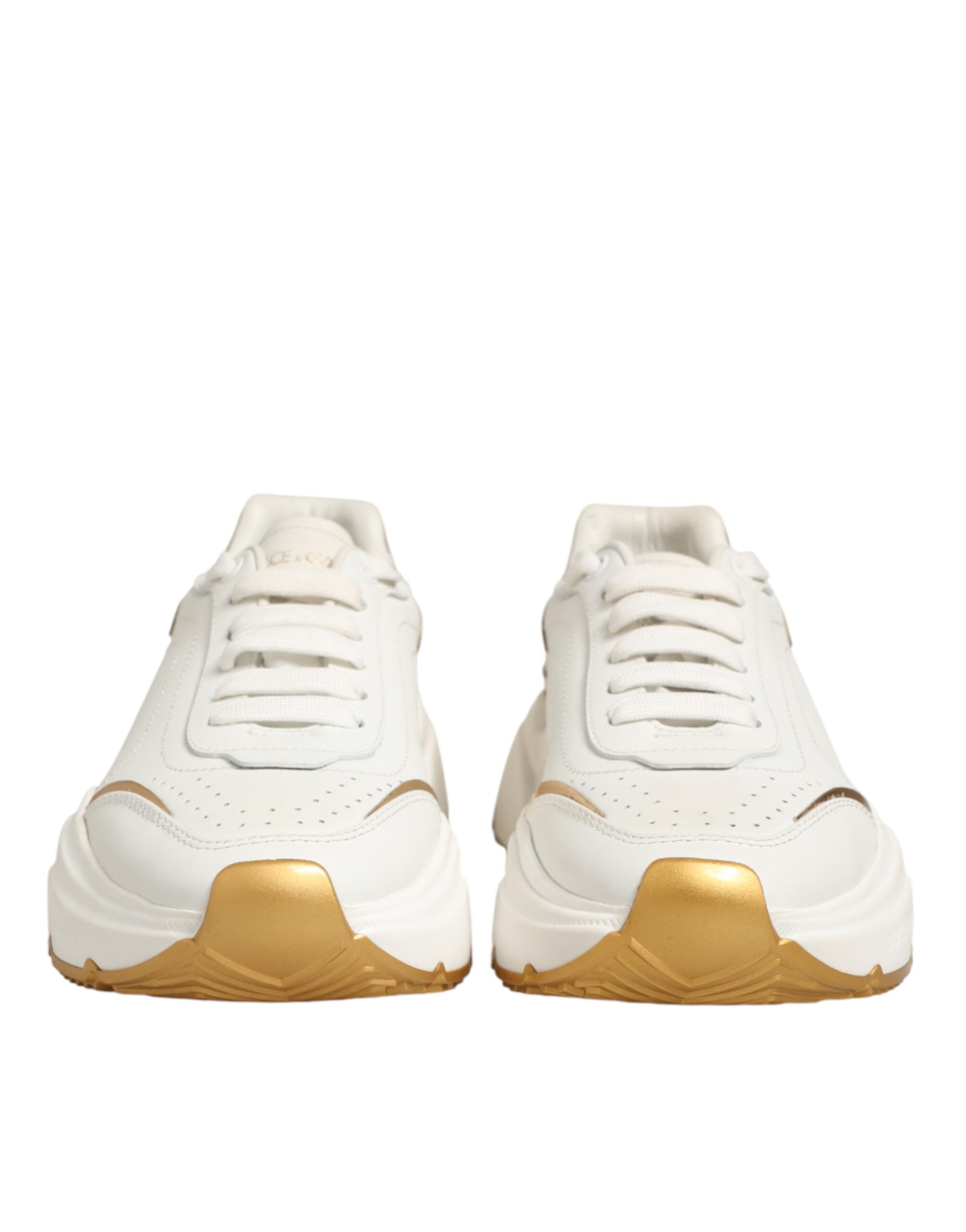 Dolce & Gabbana White Gold Daymaster Low Top Sneakers Shoes