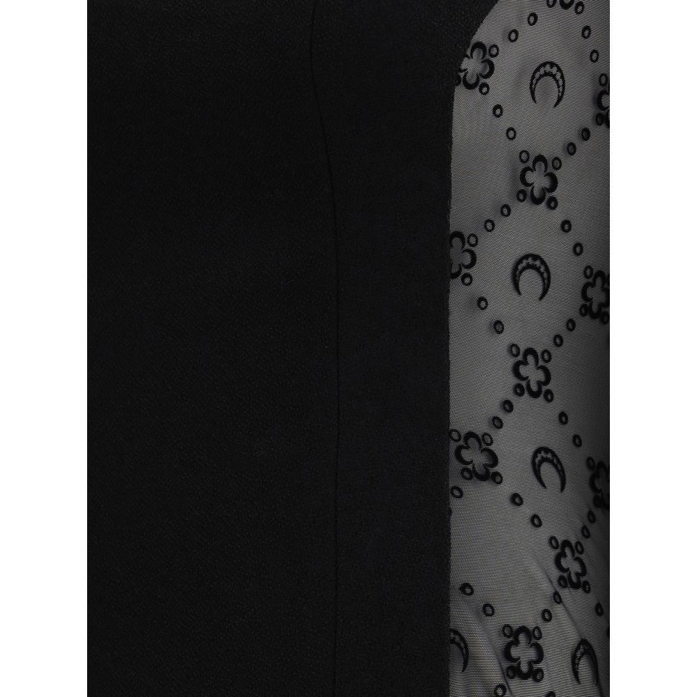 Marine Serre Black Wool Casual Dress