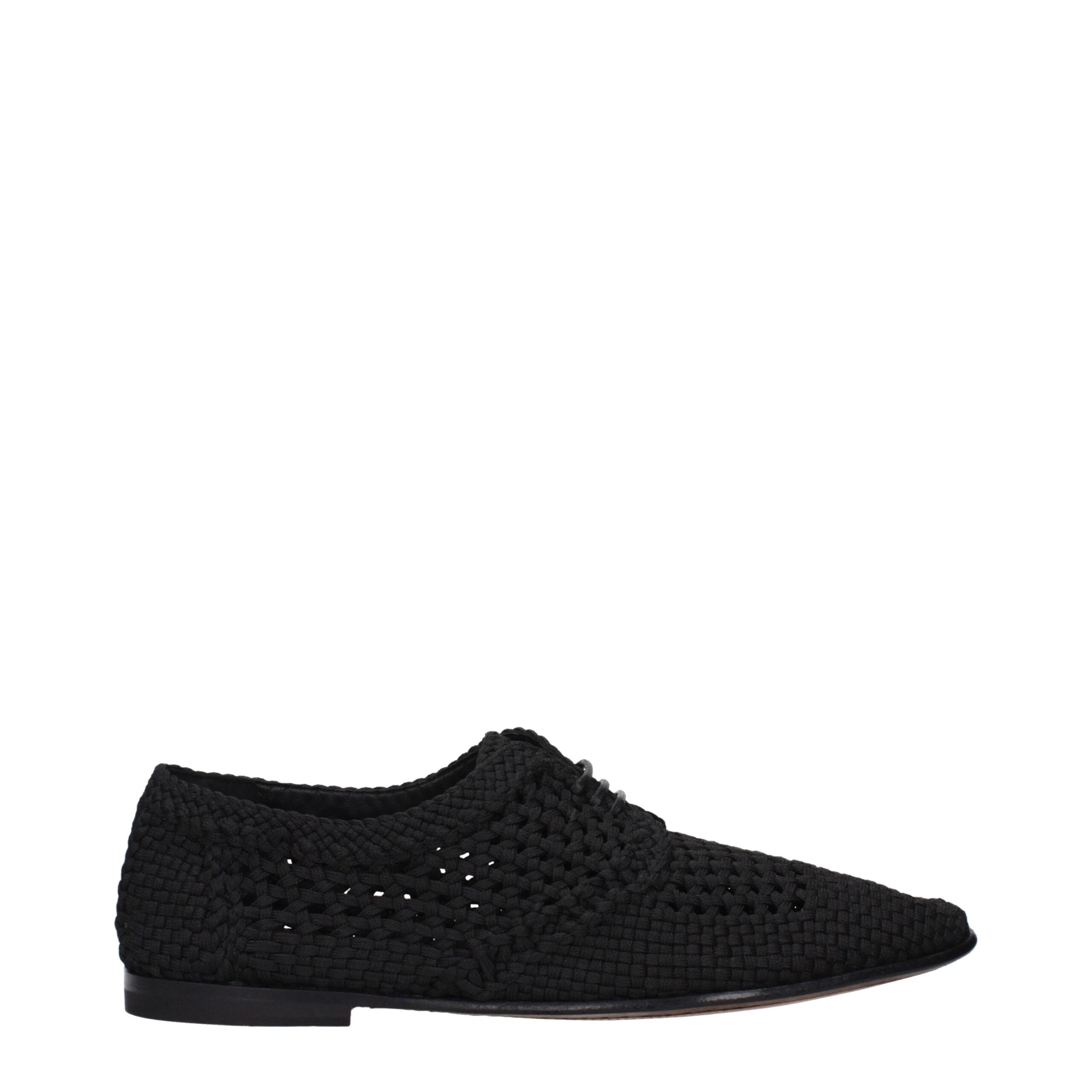 Dolce & Gabbana Black Fabric Oxfords And Derbies