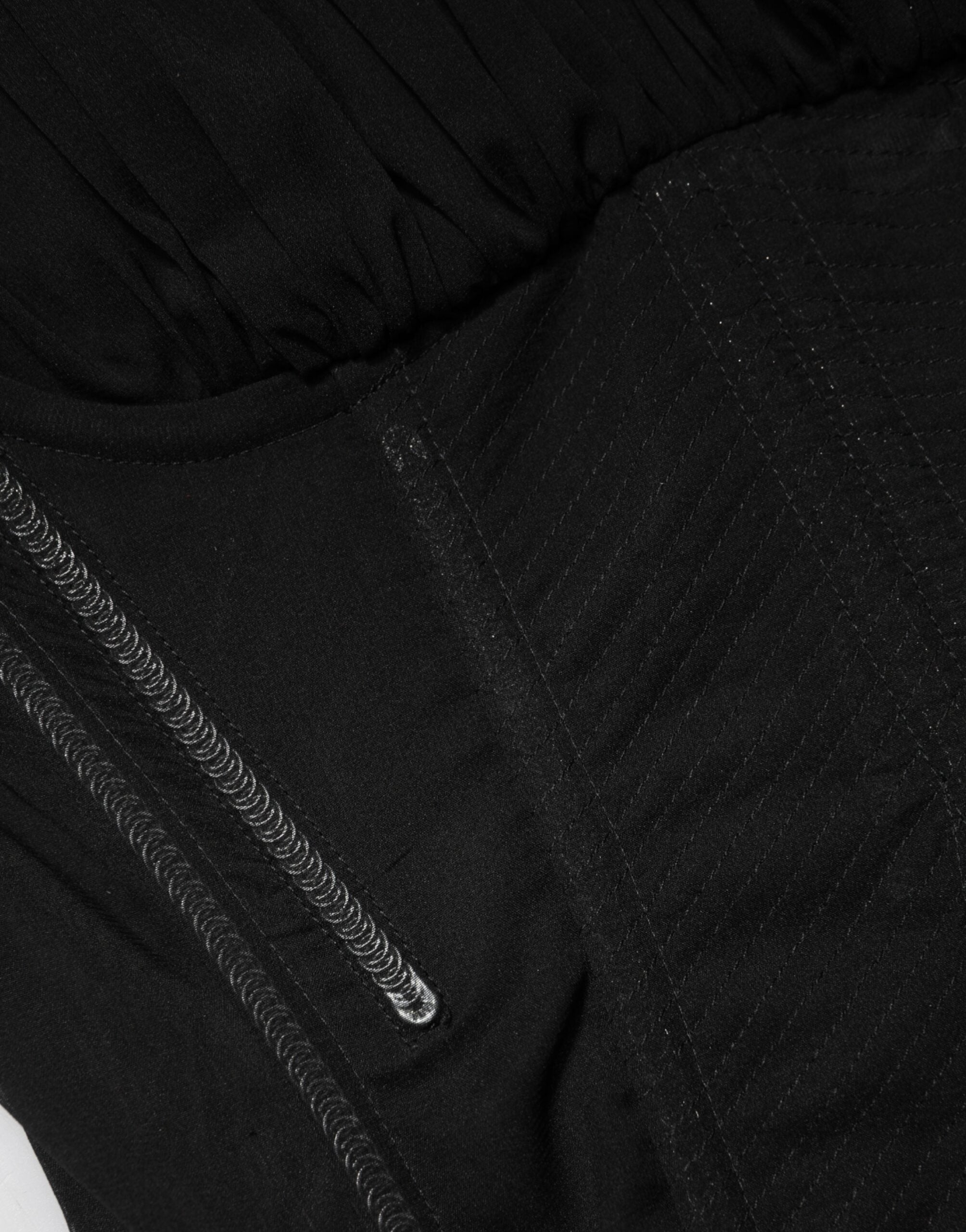 Dolce & Gabbana Black Silk Lace Bustier Corset Strapless Top