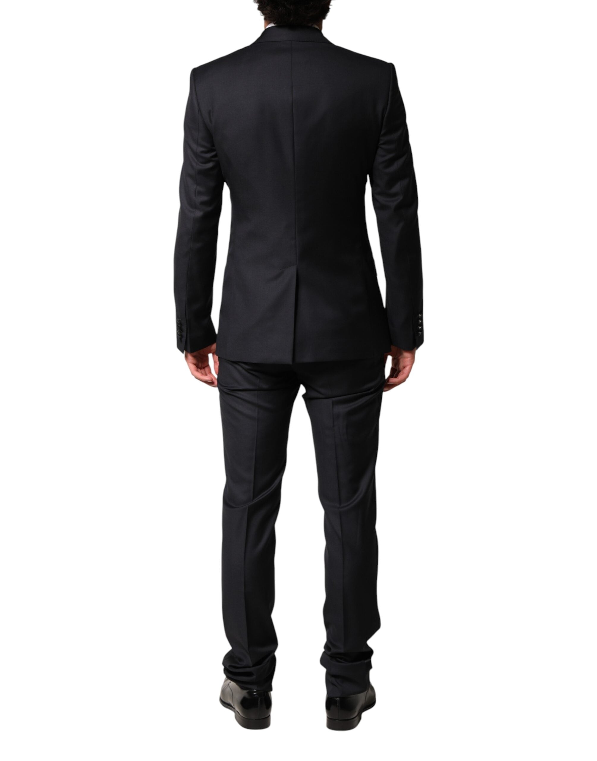 Dolce & Gabbana Blue Wool Single Breasted 3 Piece Men Suit