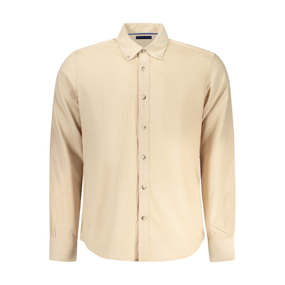 North Sails Beige Cotton Men Shirt LUNESCAPE