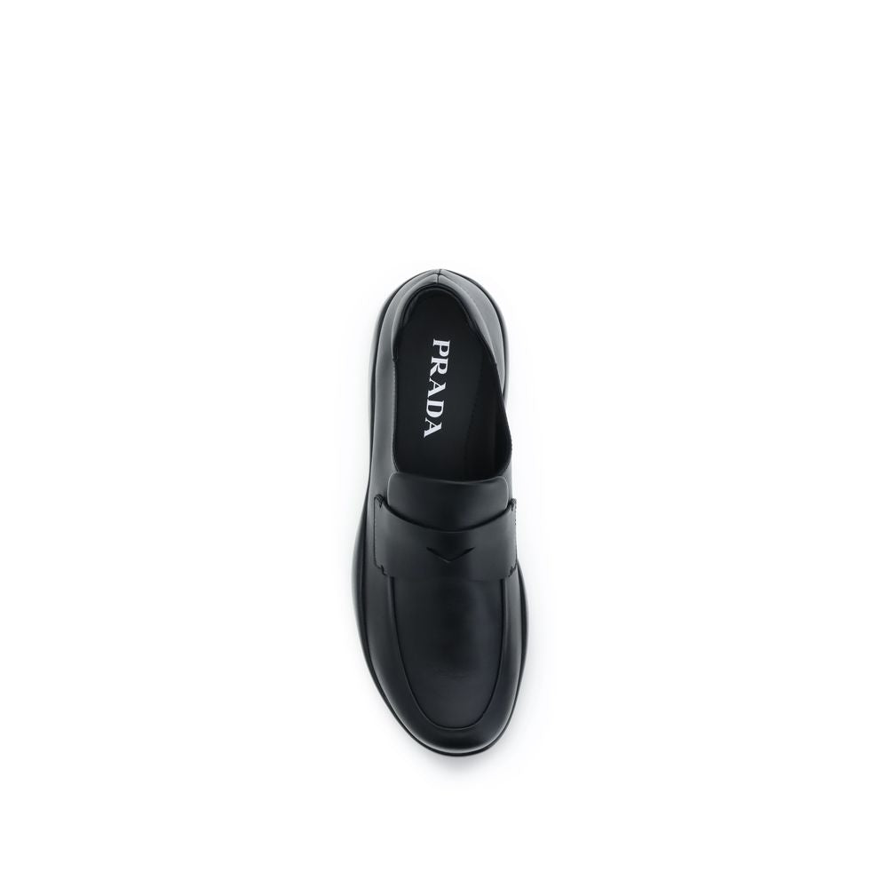 Prada Black Calf Leather Moccasin