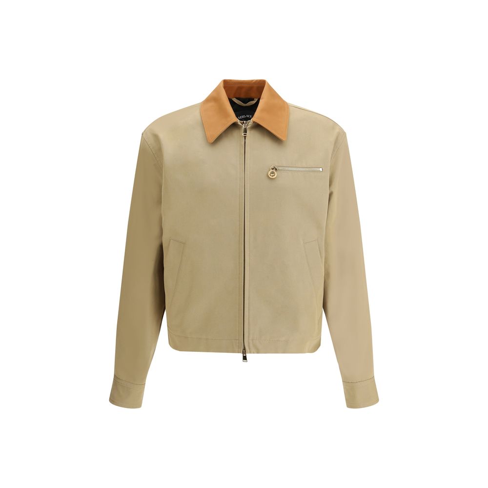 Versace Beige Cotton Full-Length Jacket
