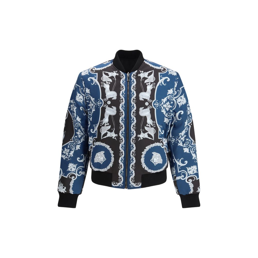 Versace Black & Blue Reversible Bomber Jacket