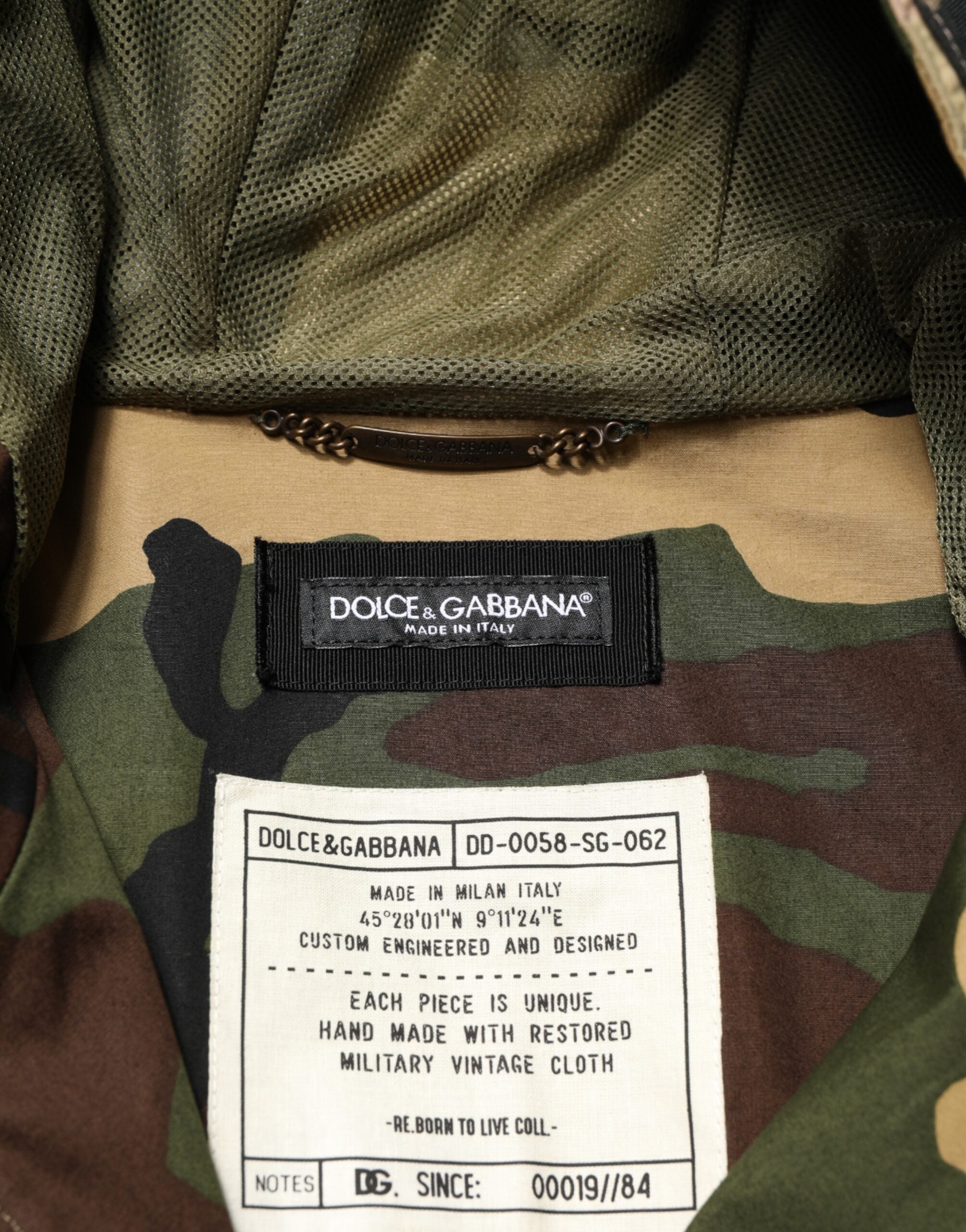 Dolce & Gabbana Multicolor Camouflage Hooded Rain Coat