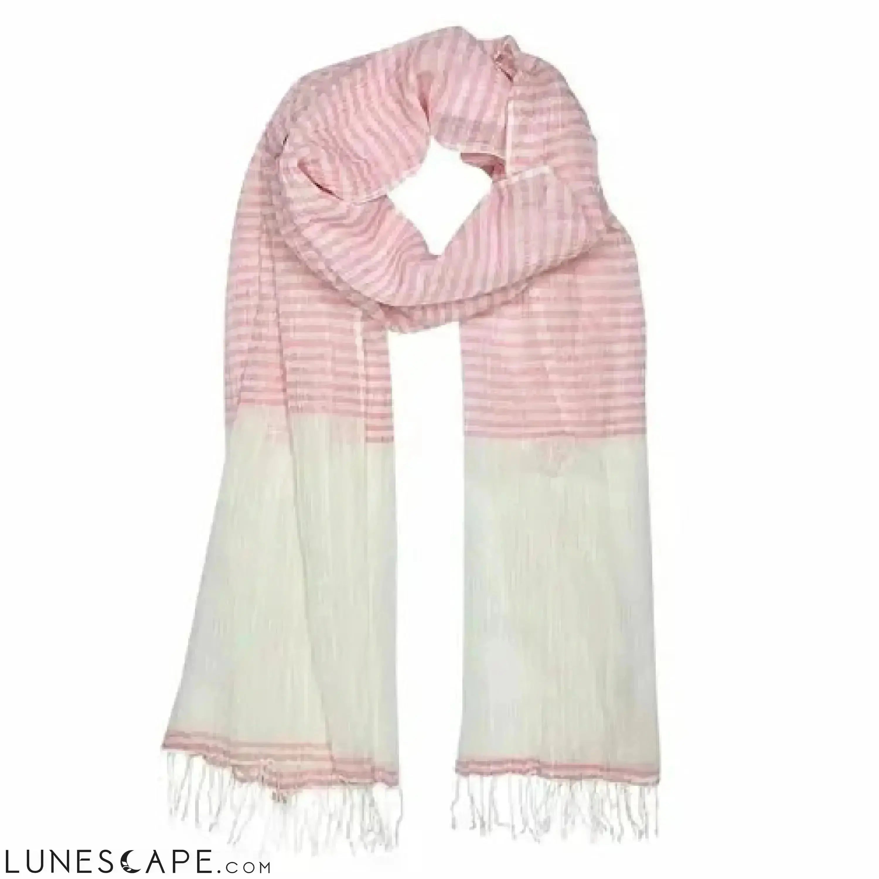 Airy Cotton Stripe Scarf LUNESCAPE