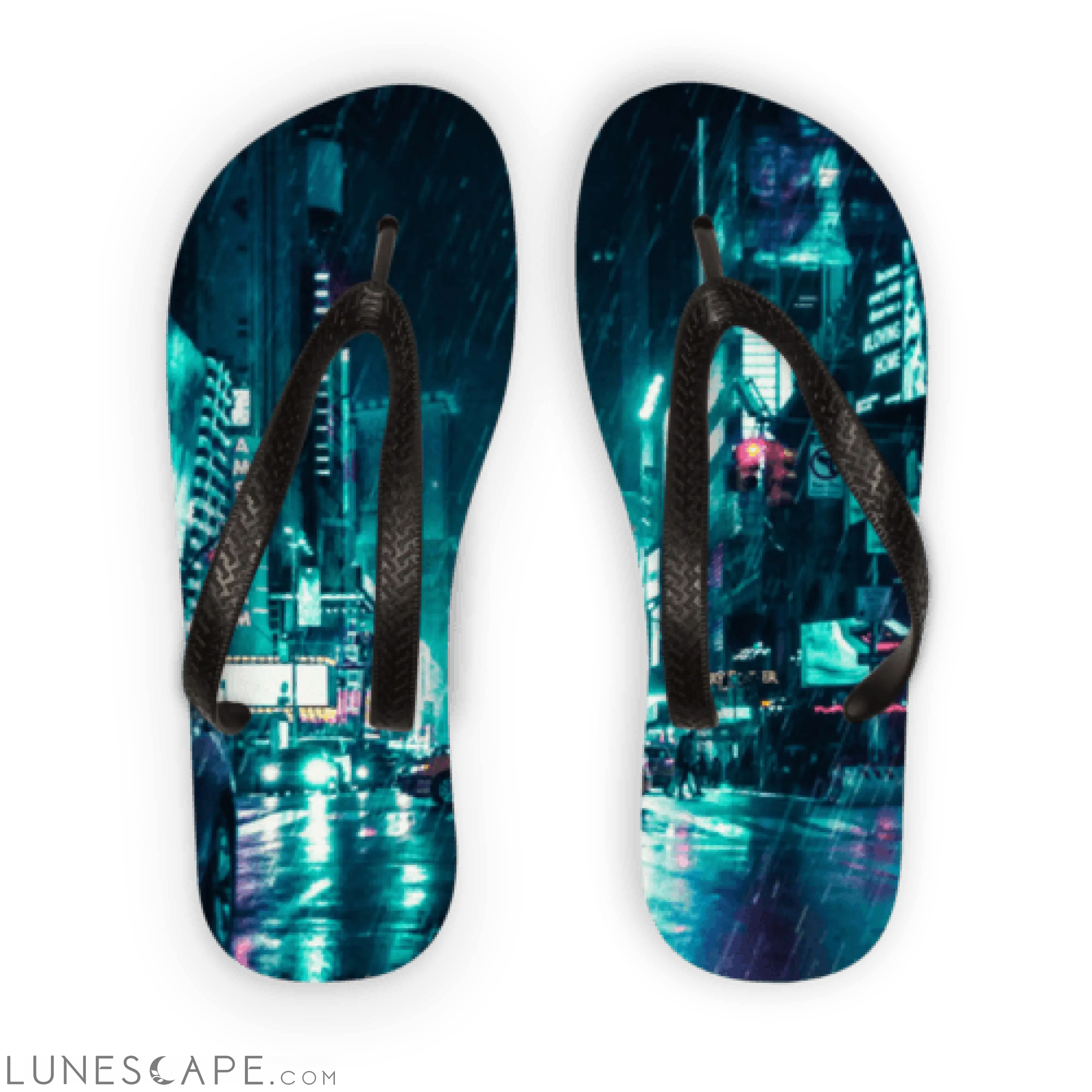 Another Rainy Night Adult Flip Flops LUNESCAPE